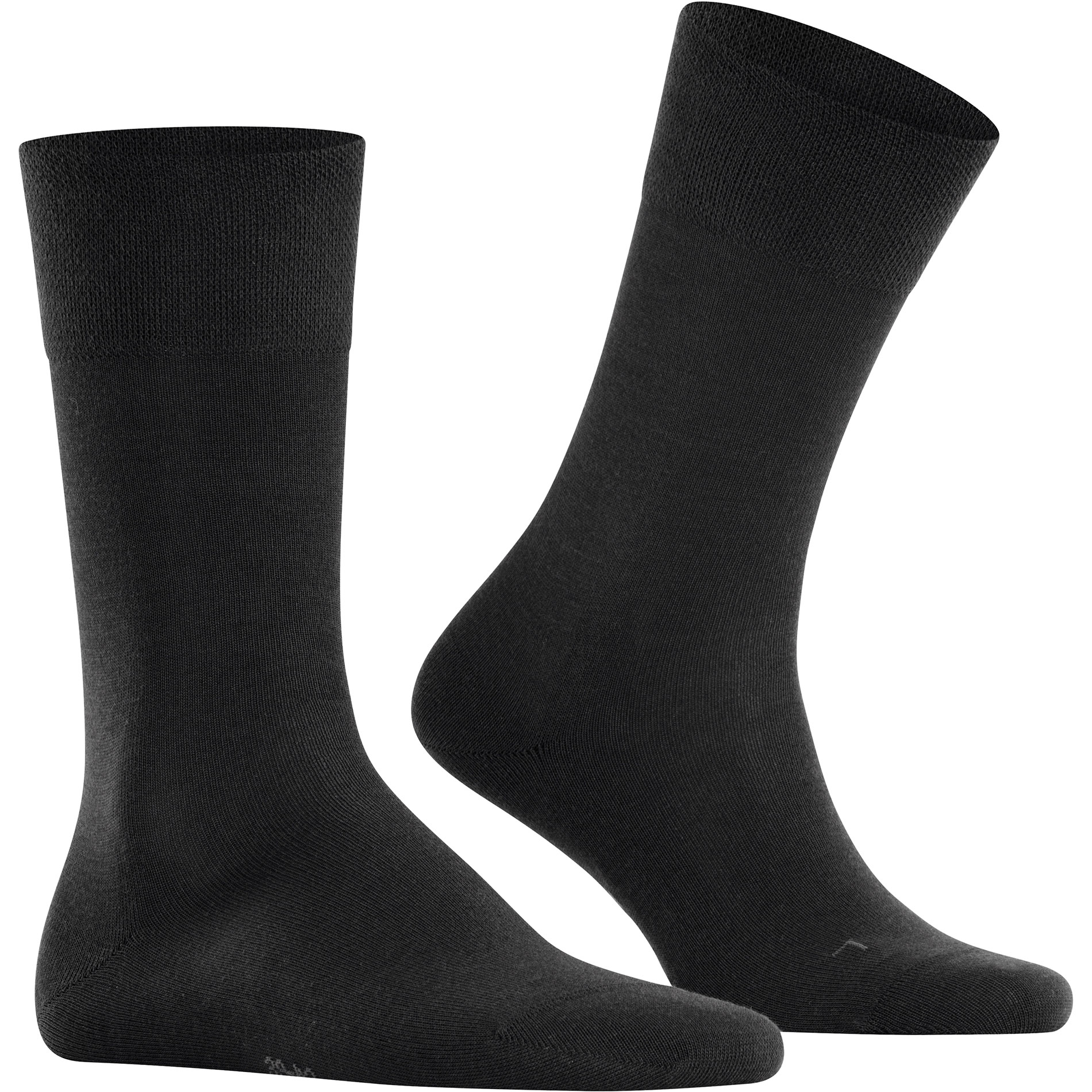 Falke Herren Socken Schwarz Schur-Wolle Unifarben