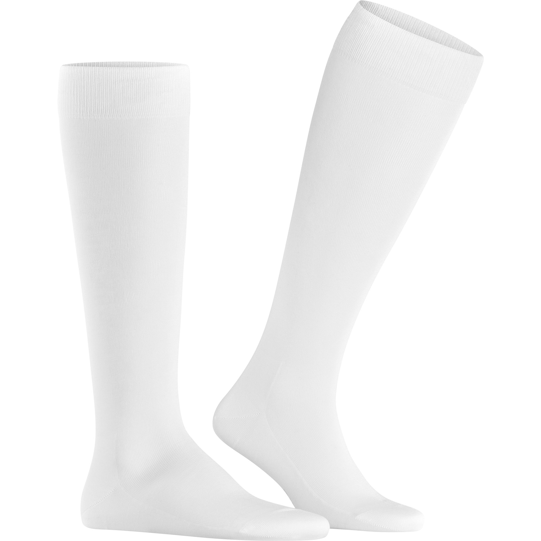 Falke Herren Kniestrümpfe weiß Baumwolle & Mix unifarben