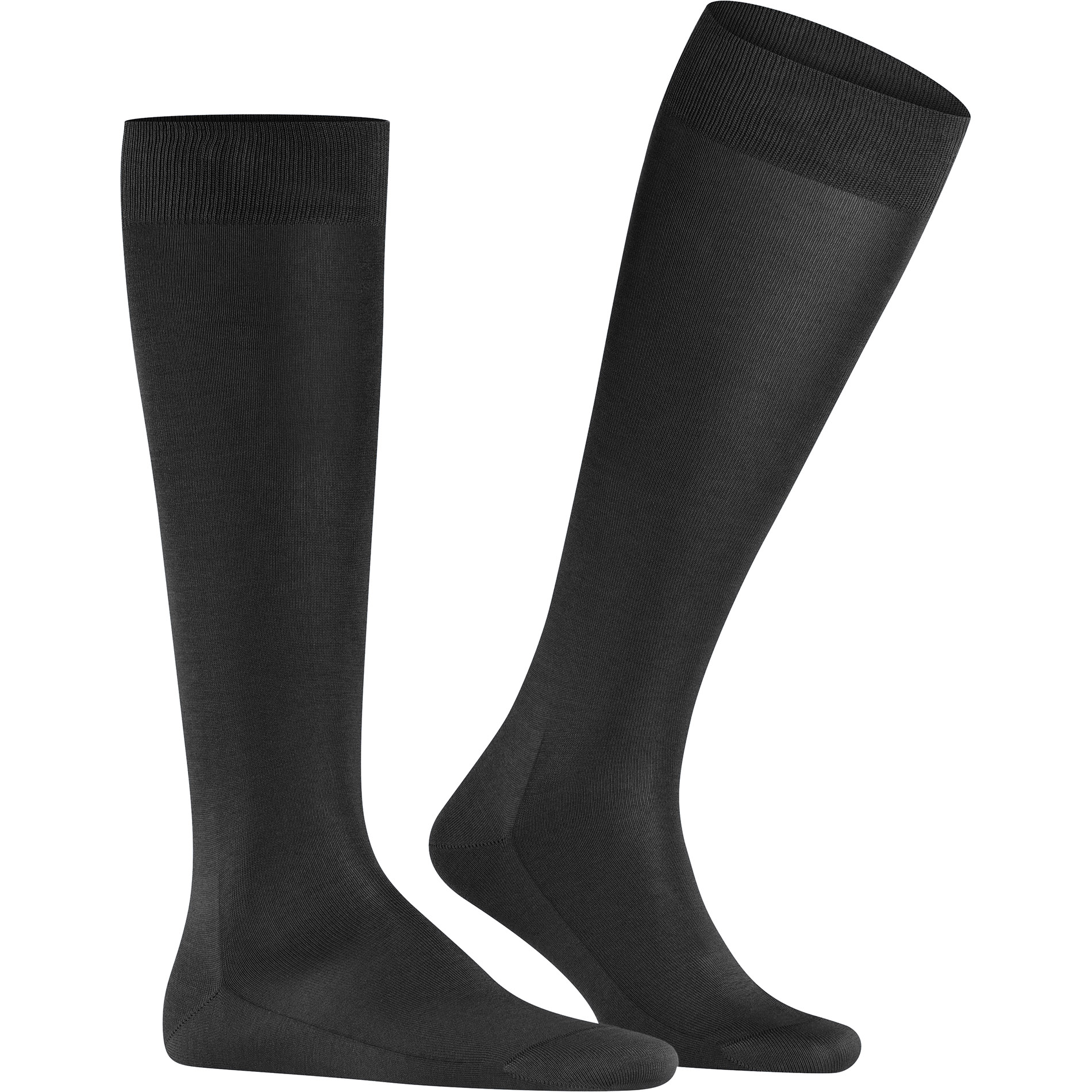 Falke Herren Kniestrümpfe schwarz Baumwolle & Mix unifarben