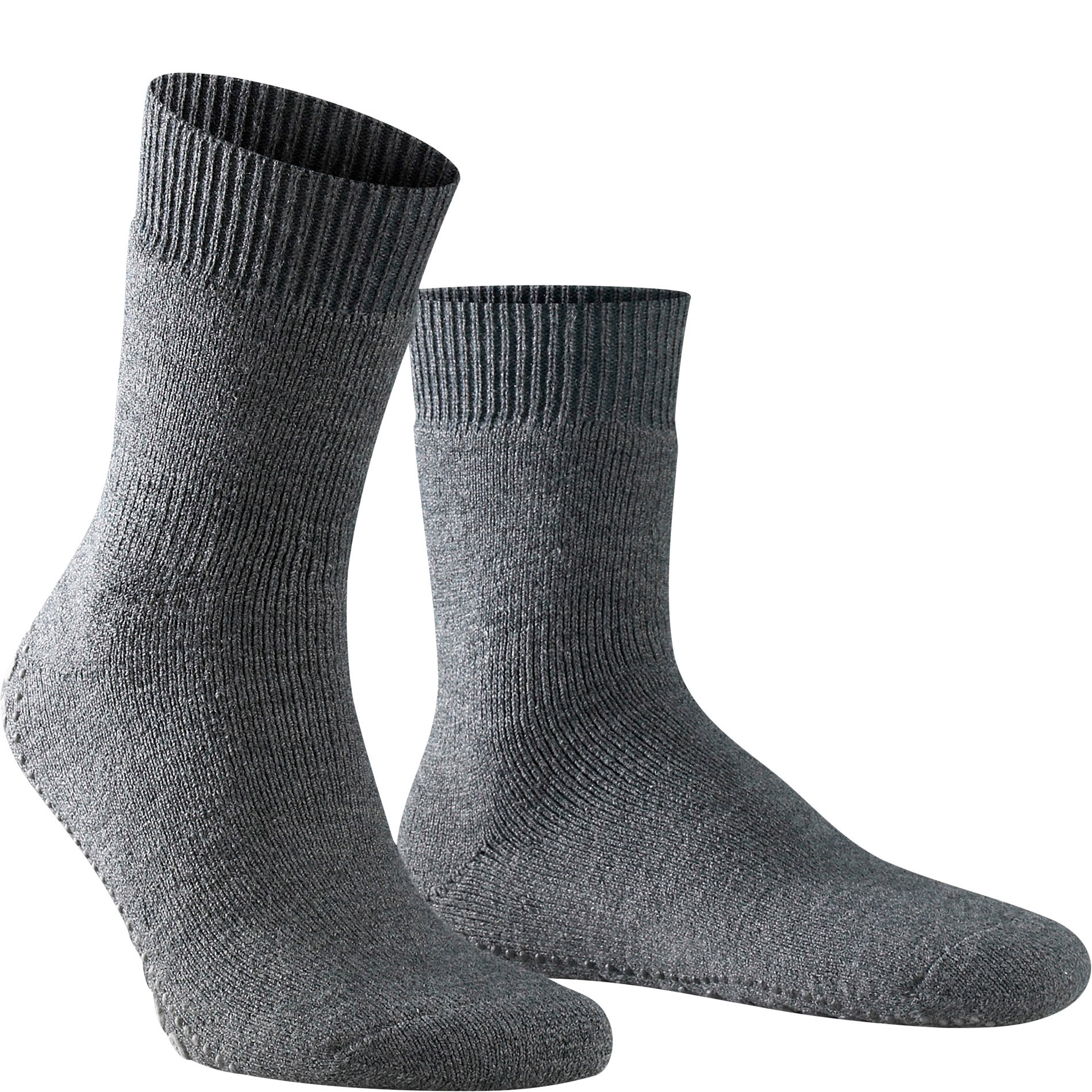 Falke Herren Homepads grau Merinowolle unifarben