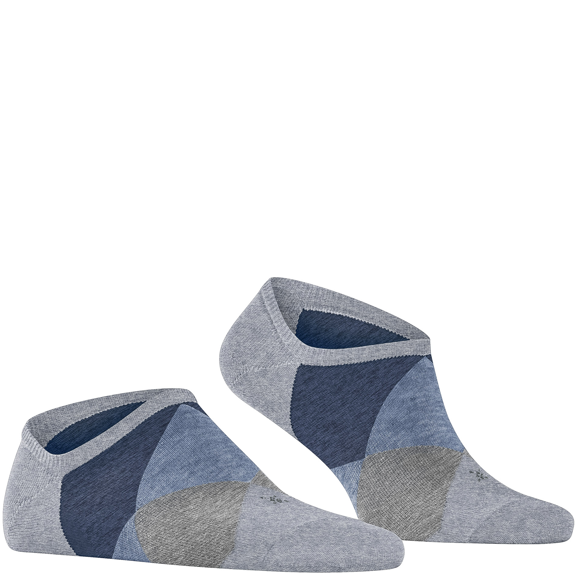 Burlington Herren Sneakersocken blau Baumwolle gemustert