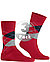 Socken, Bio Baumwolle, rot gemustert - rot
