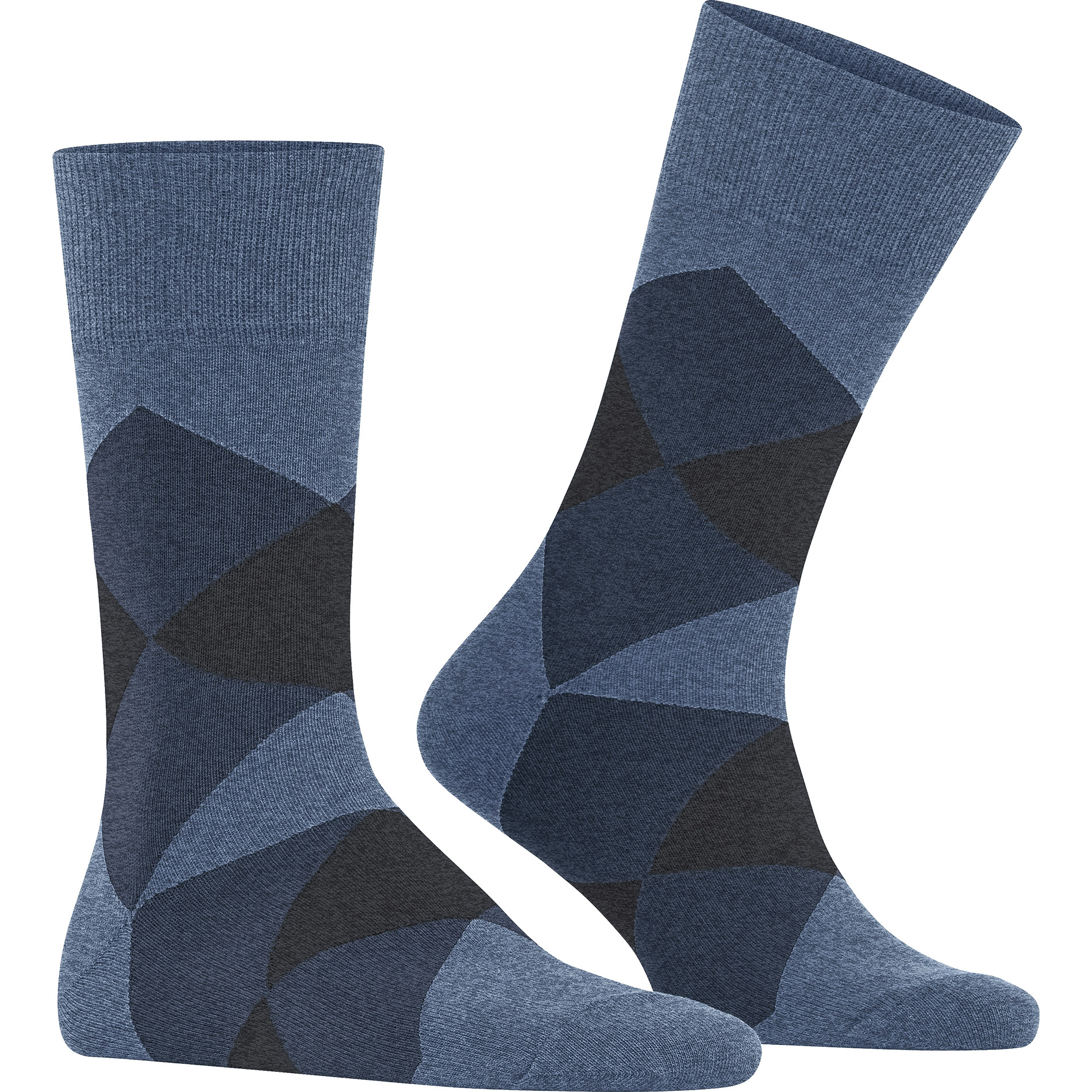 Burlington Herren Socken blau Baumwolle gemustert