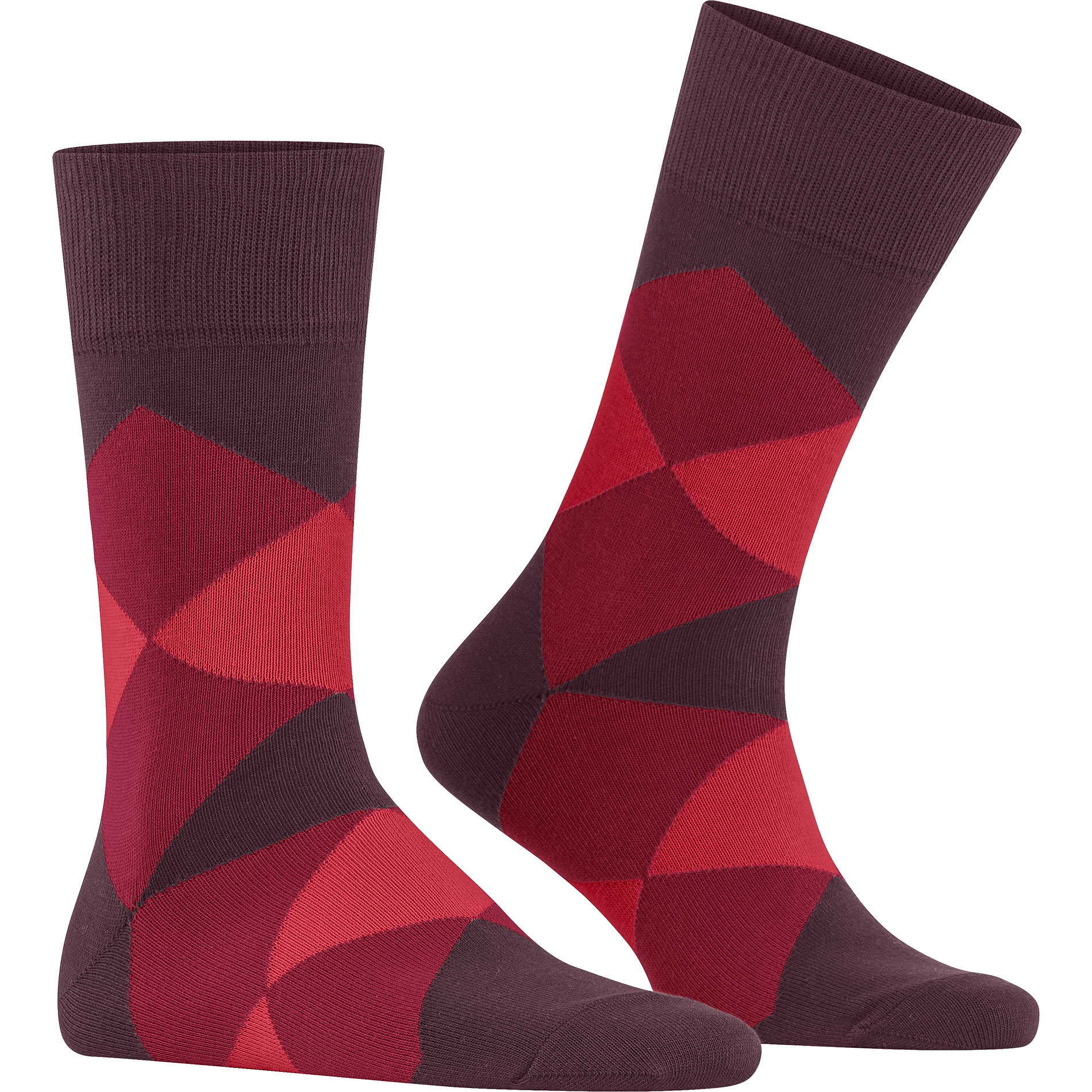 Burlington Herren Socken rot Baumwolle gemustert