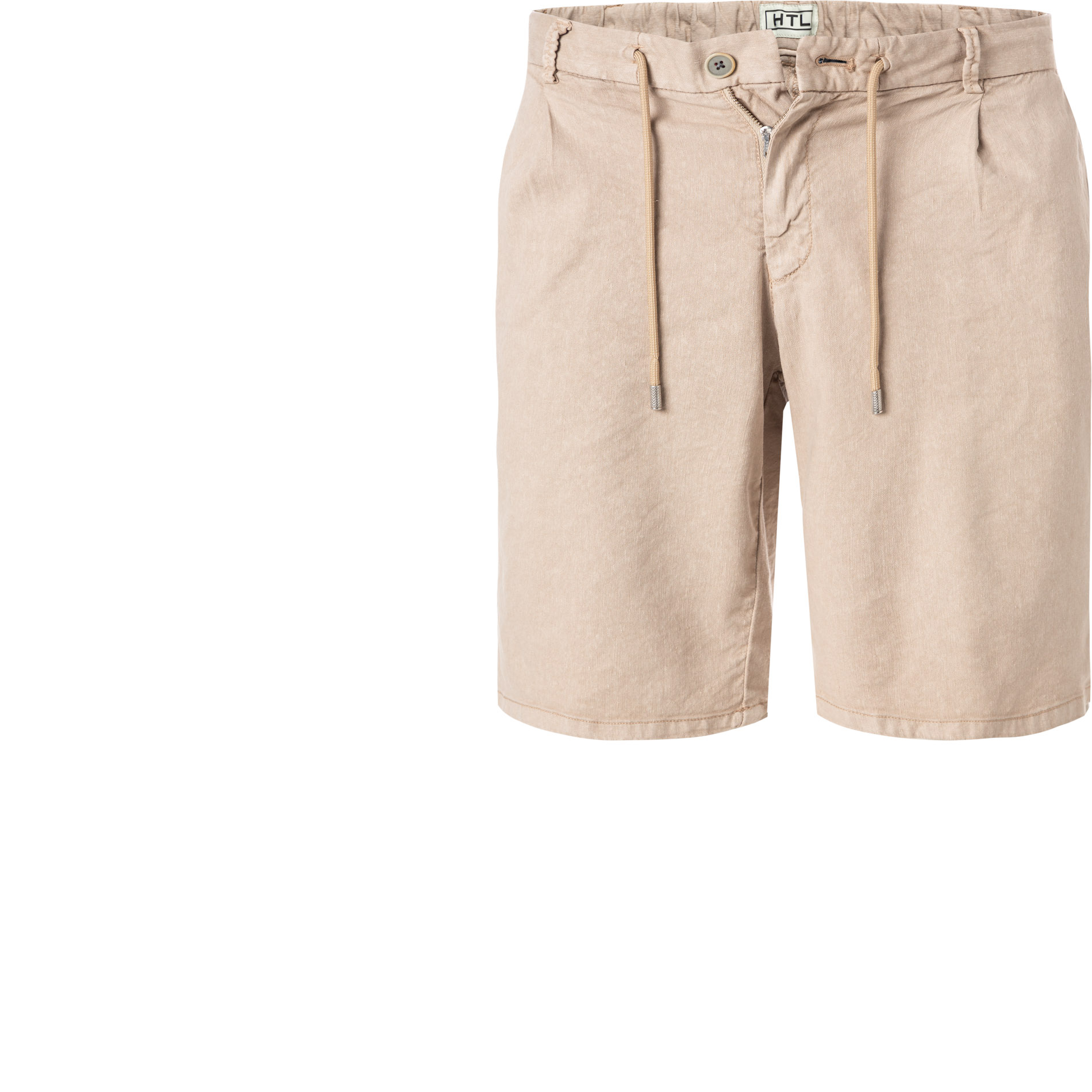 HILTL Herren Bermudashorts braun Leinen Slim Fit