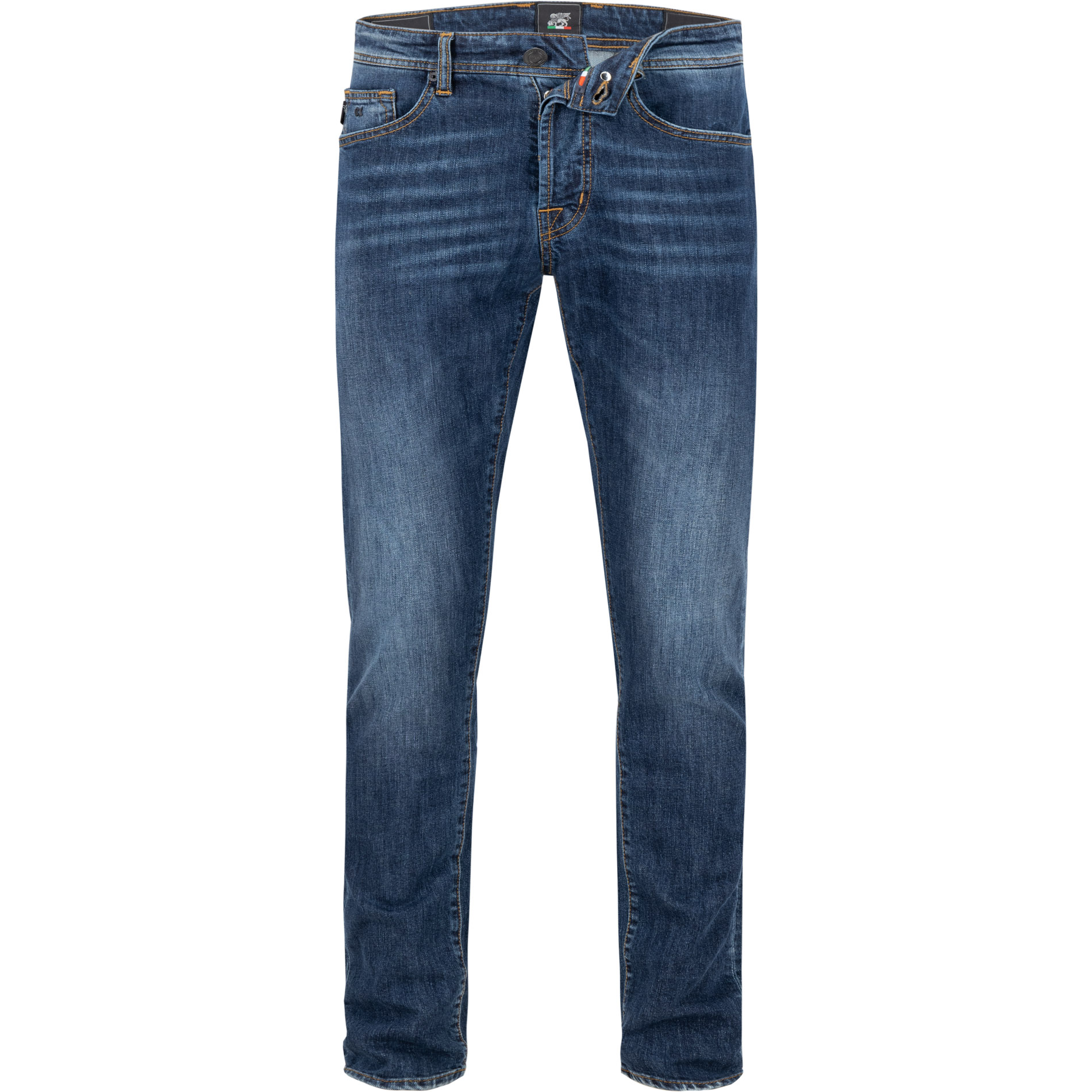 tramarossa Herren Jeans blau Baumwoll-Stretch Slim Fit