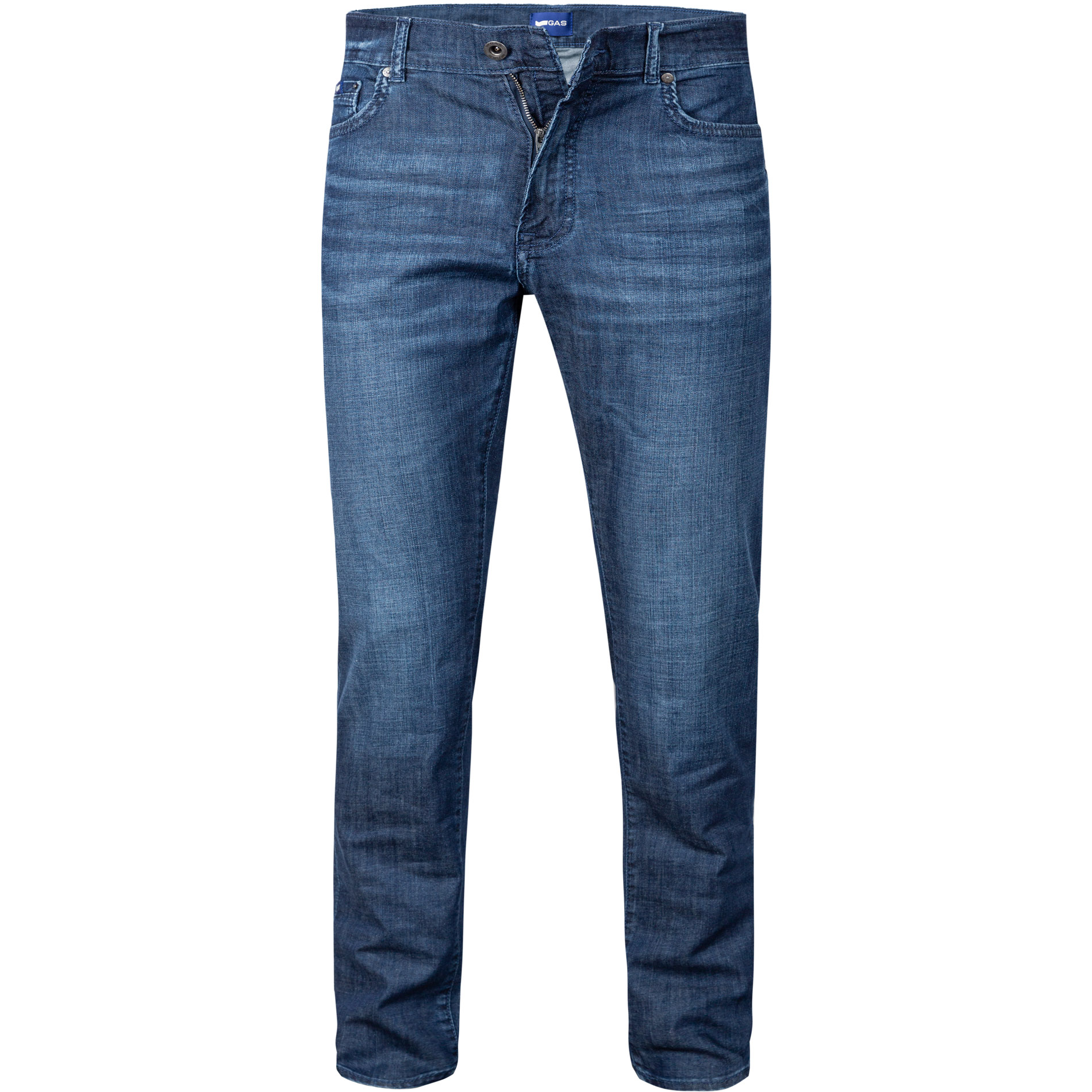 GAS Herren Jeans blau Baumwoll-Stretch Slim Fit