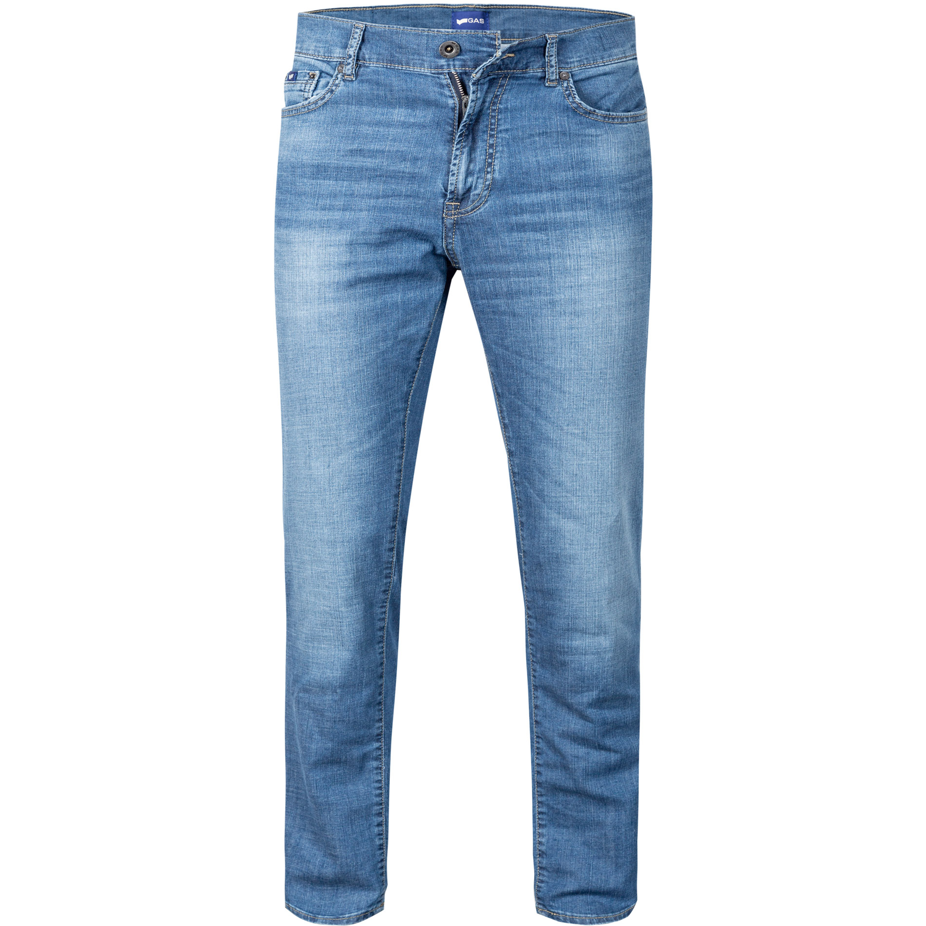 GAS Herren Jeans blau Baumwoll-Stretch Slim Fit
