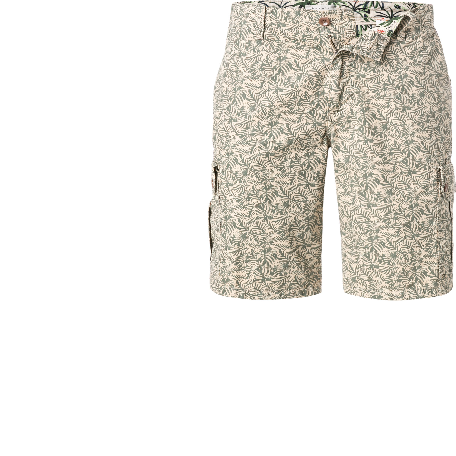 bugatti Herren Cargoshorts beige gemustert