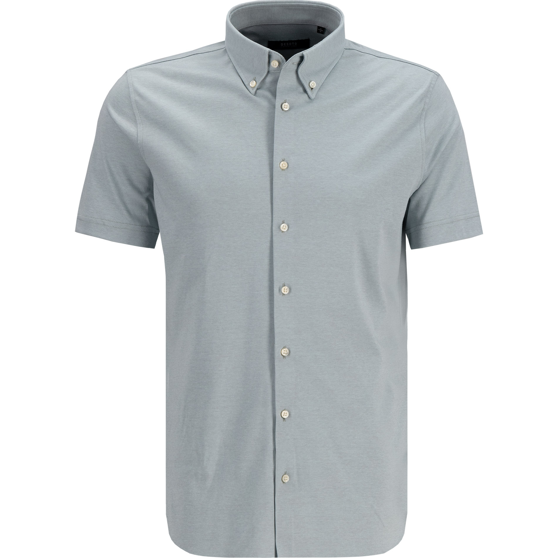 DESOTO Herren Kurzarmhemd grün Jersey meliert