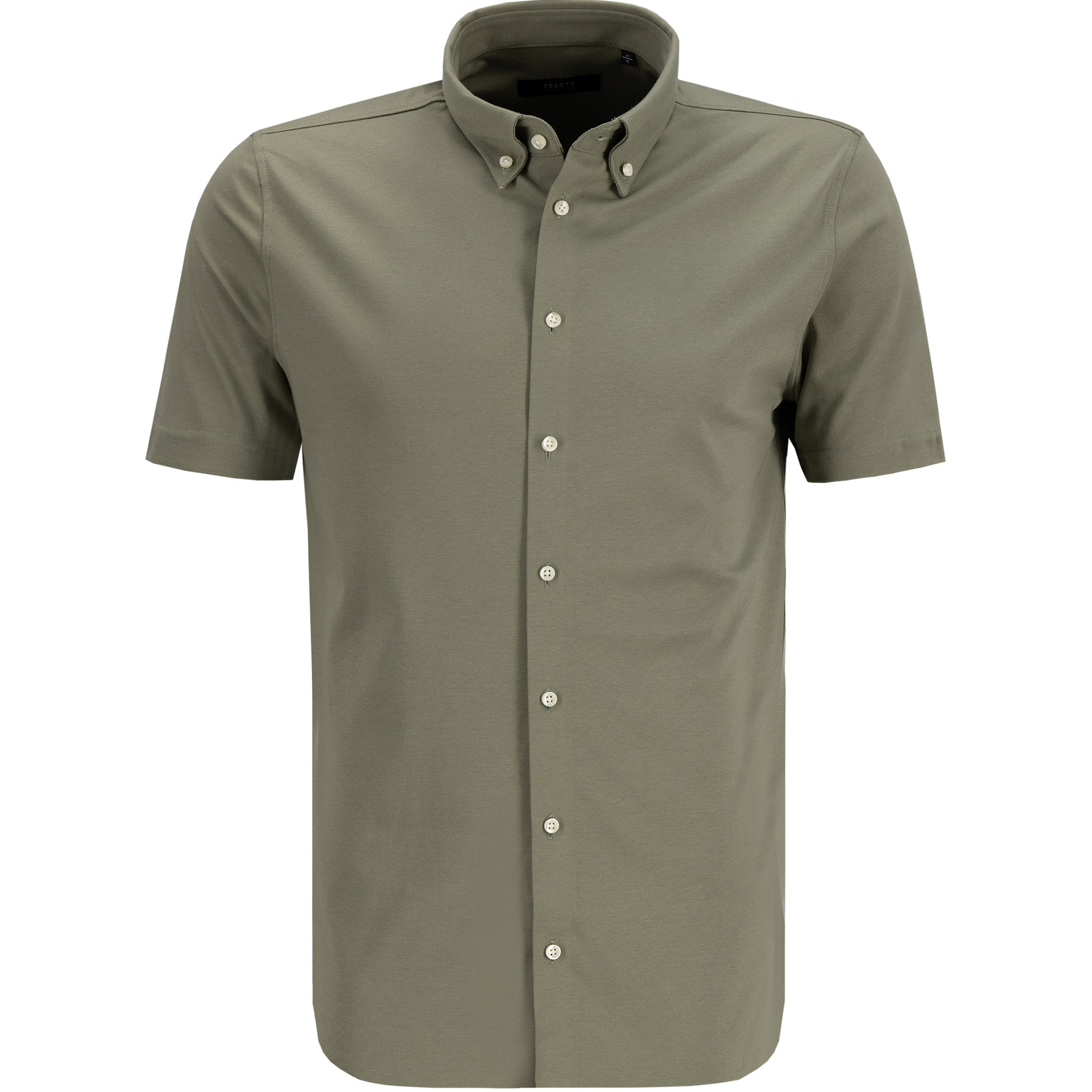 DESOTO Herren Kurzarmhemd grün Jersey meliert