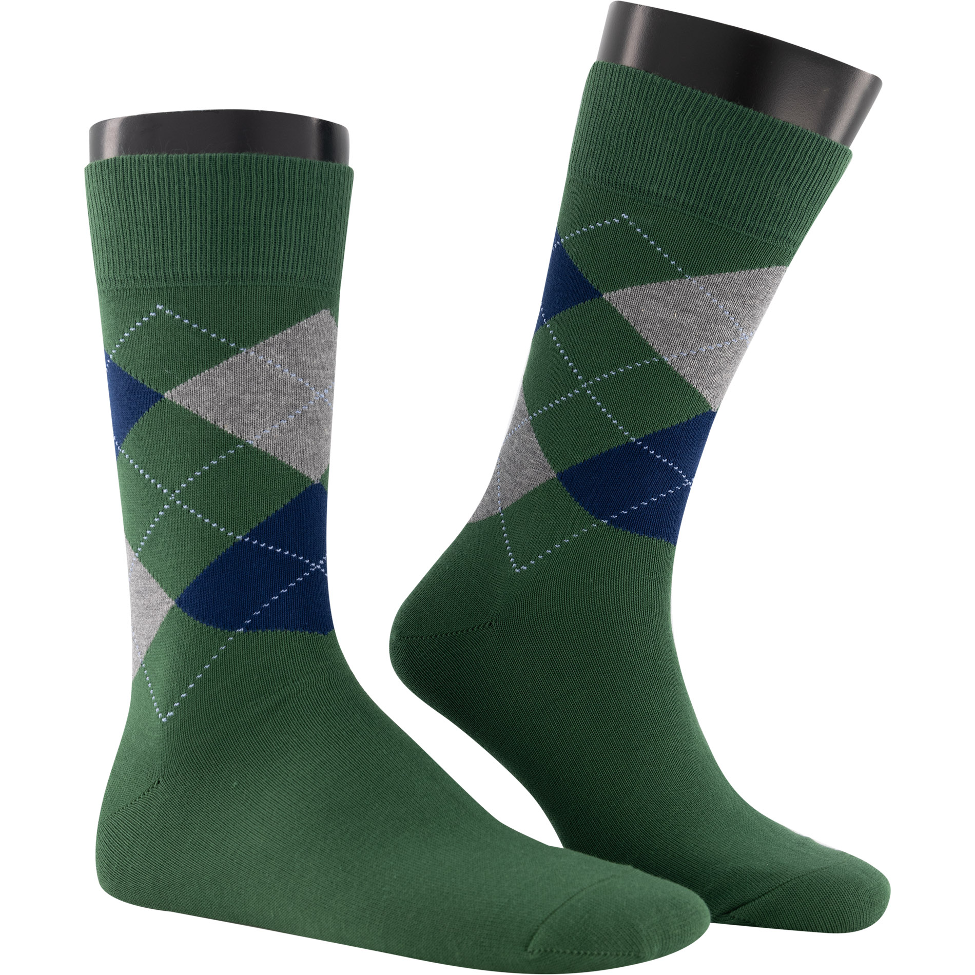 Burlington Herren Socken grün Baumwolle gemustert