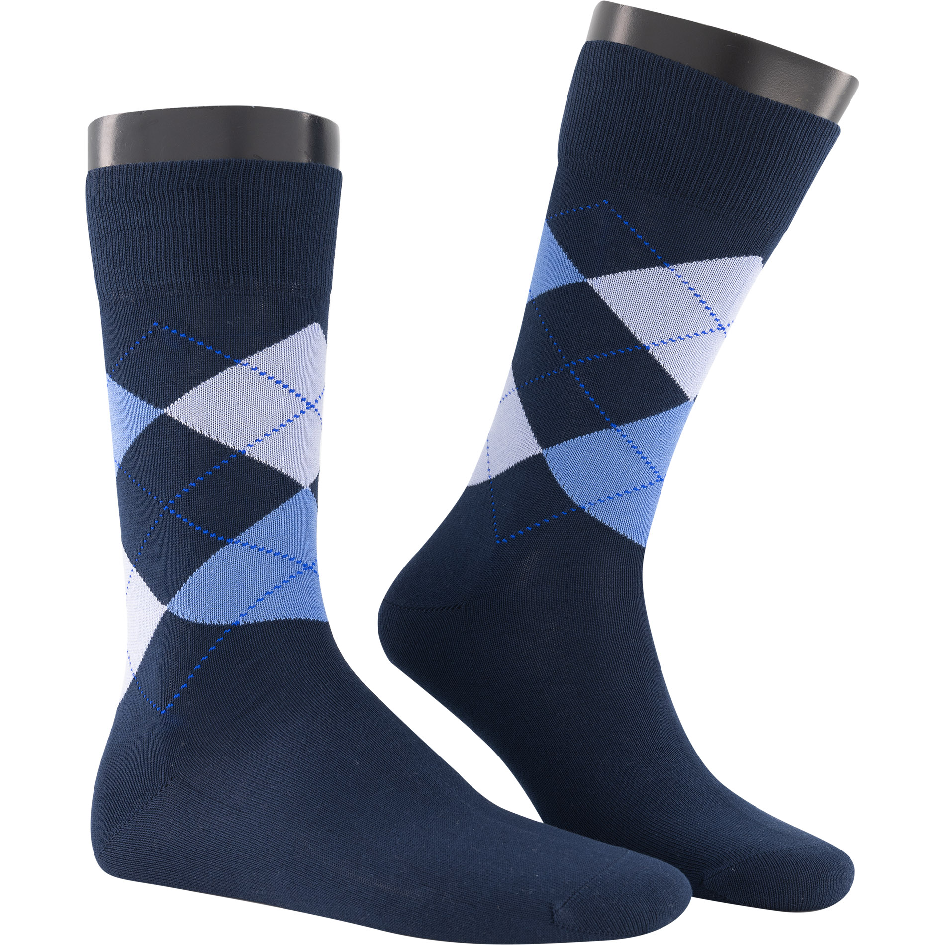 Burlington Herren Socken blau Baumwolle gemustert
