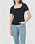T-Shirt mit Carré-Ausschnitt - dunkelblau