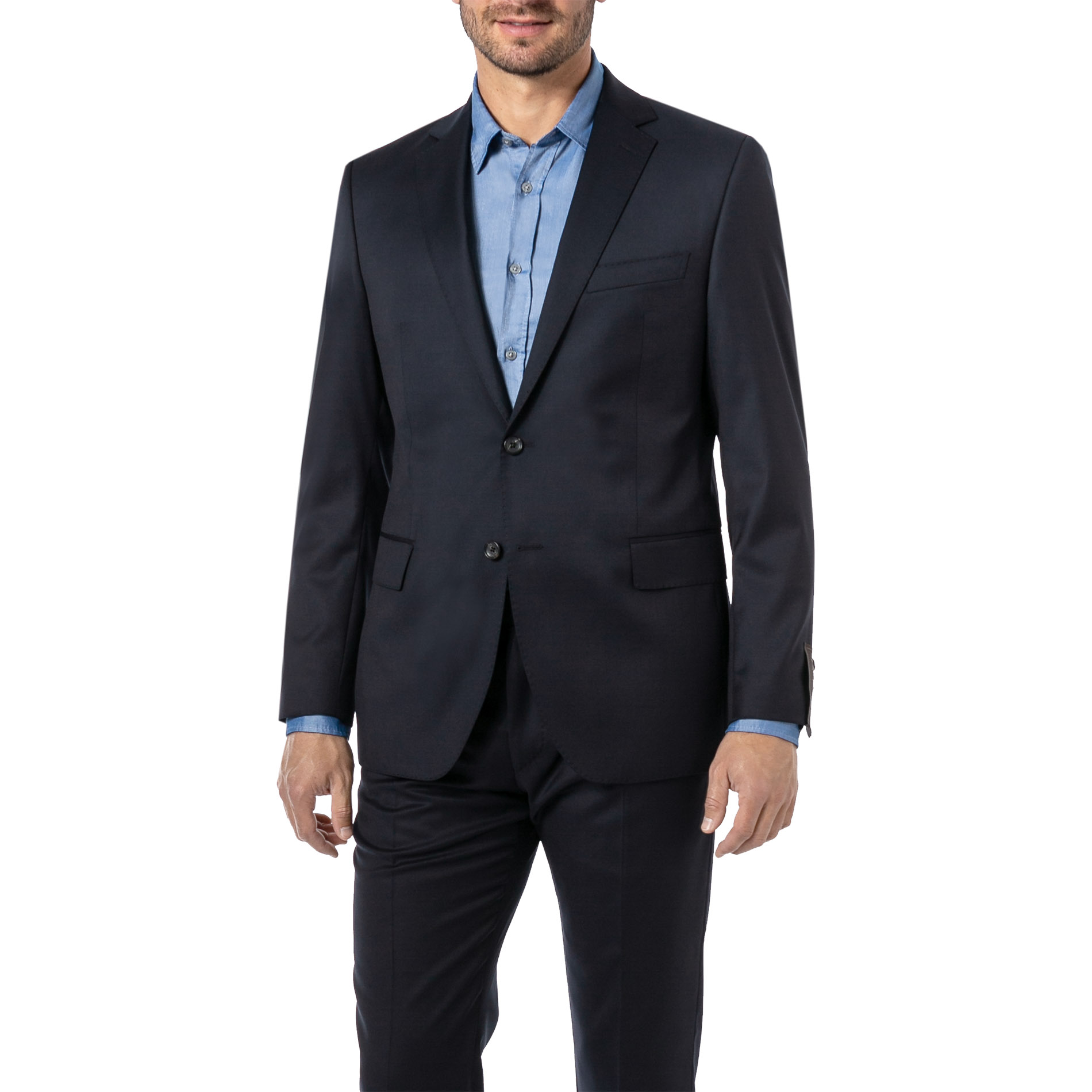 Windsor Herren Sakko blau Schurwolle meliert