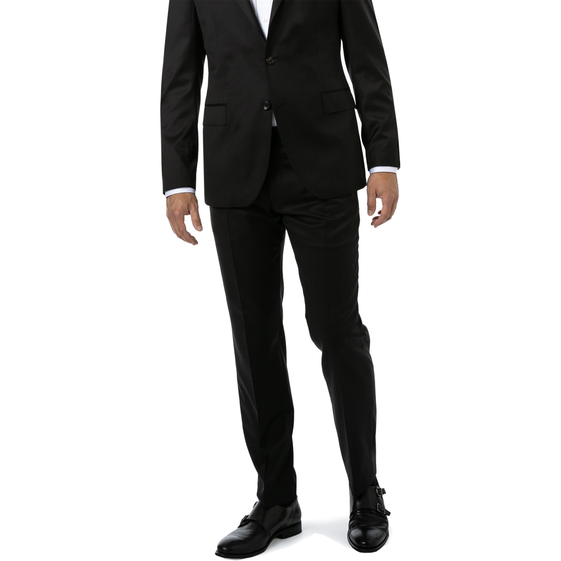 Windsor Herren Hose schwarz Schurwolle meliert
