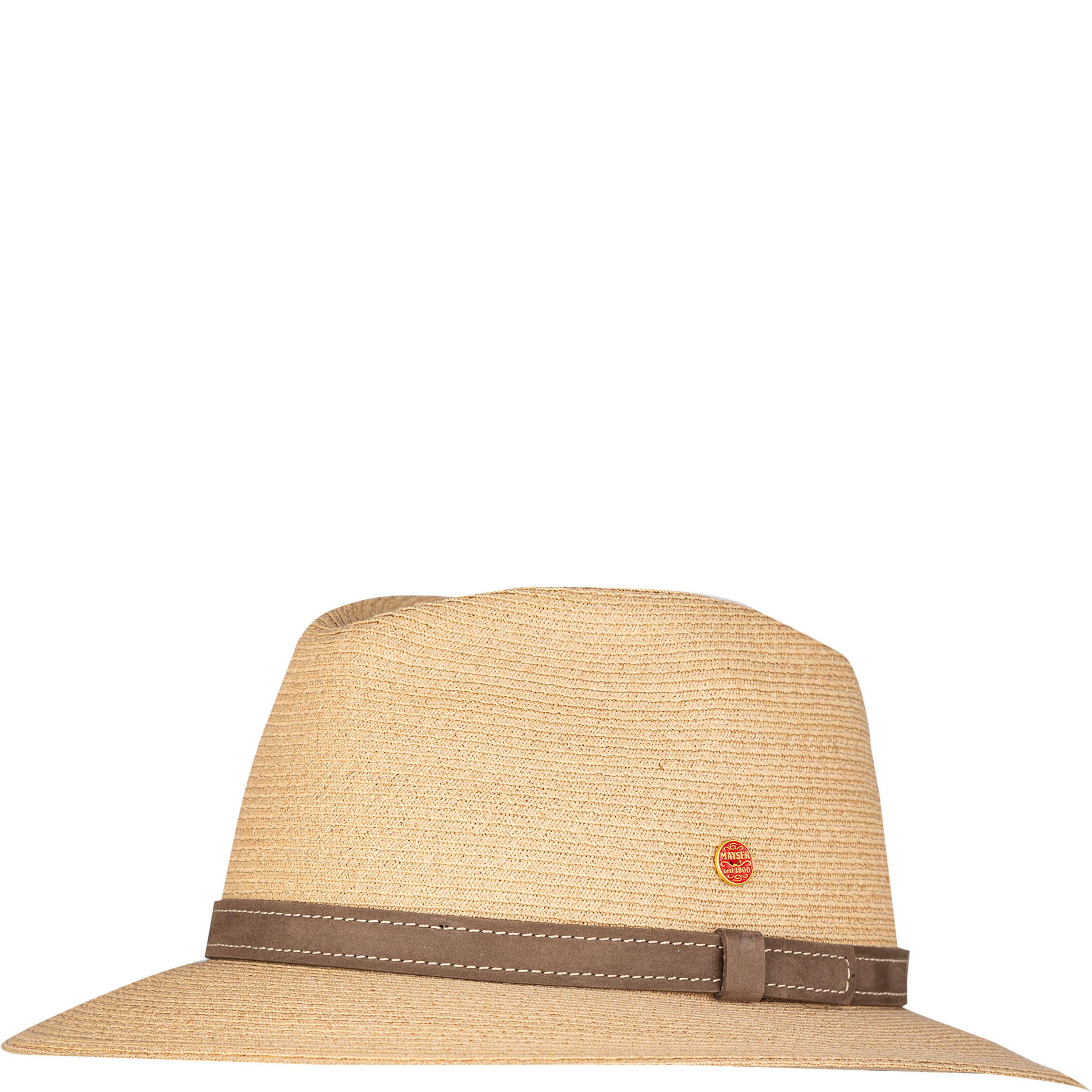 MAYSER Herren Strohhut beige Material-Mix