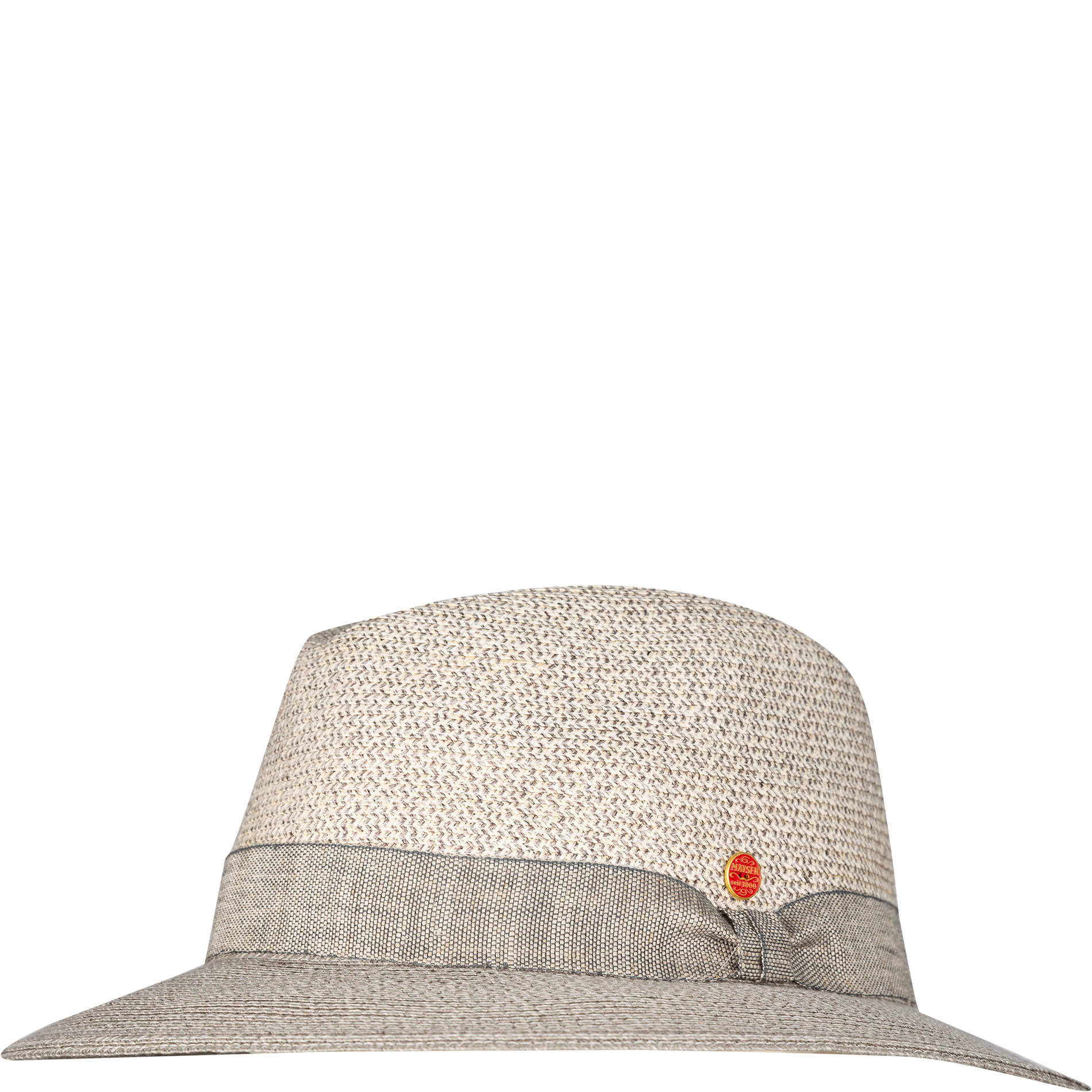 MAYSER Herren Strohhut grau Material-Mix gemustert