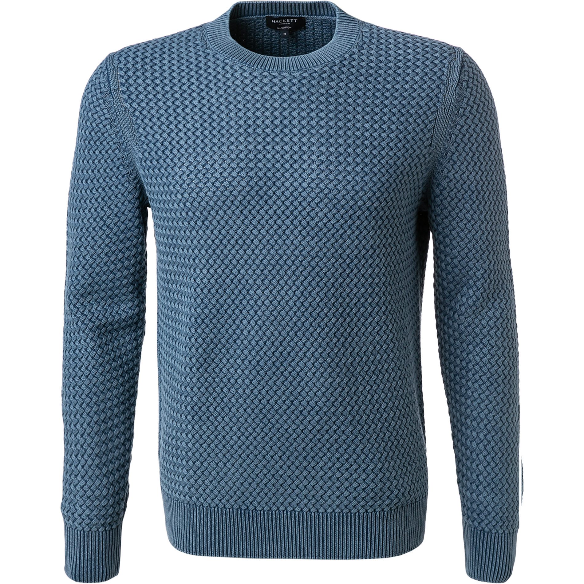 HACKETT Herren Pullover blau Baumwolle unifarben