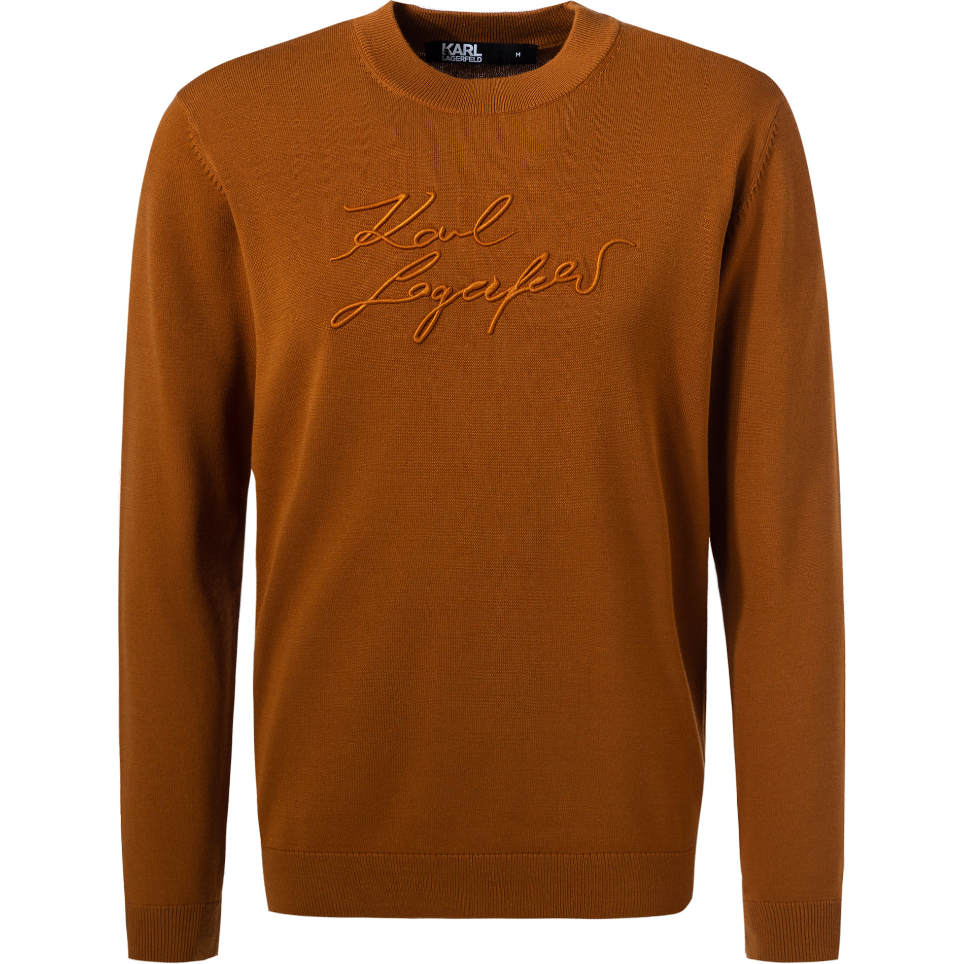 KARL LAGERFELD Herren Pullover braun Baumwolle Motiv