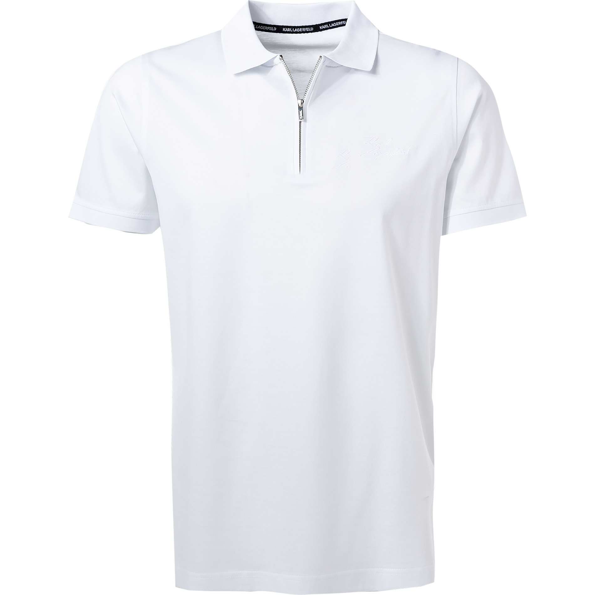 KARL LAGERFELD Herren Polo-Shirt weiß Baumwoll-Jersey