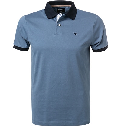 Polo-Shirt Slim Fit Baumwoll-Jersey jeansblau