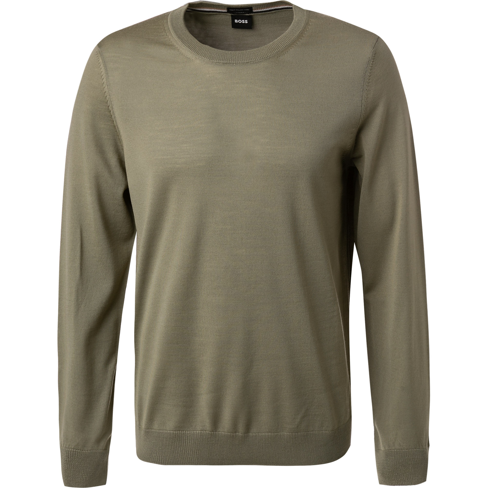 BOSS Black Herren Pullover grün unifarben