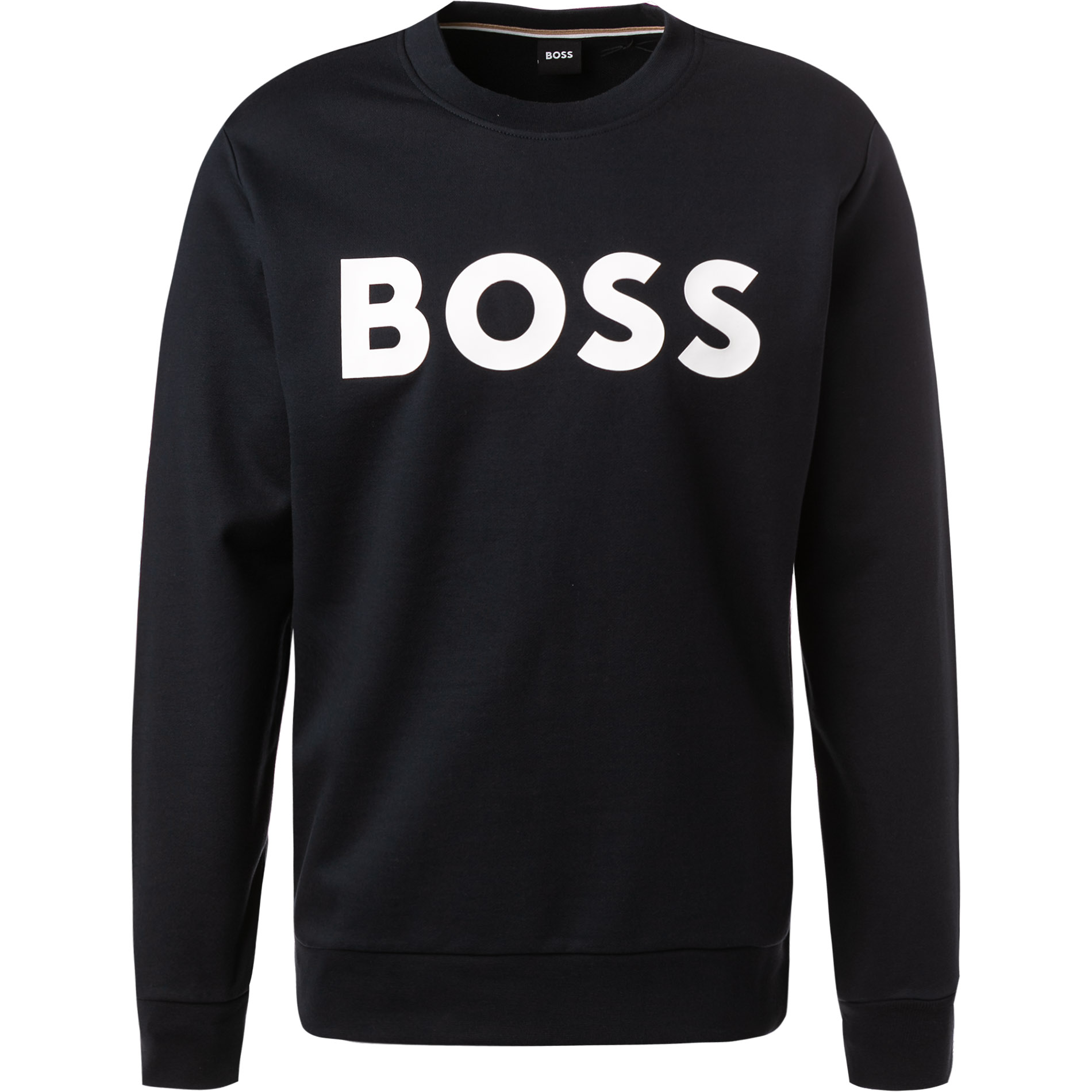 BOSS Black Herren Pullover blau Logo und Motiv
