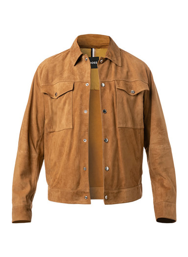 Lederjacke, Ziegenvelours, braun