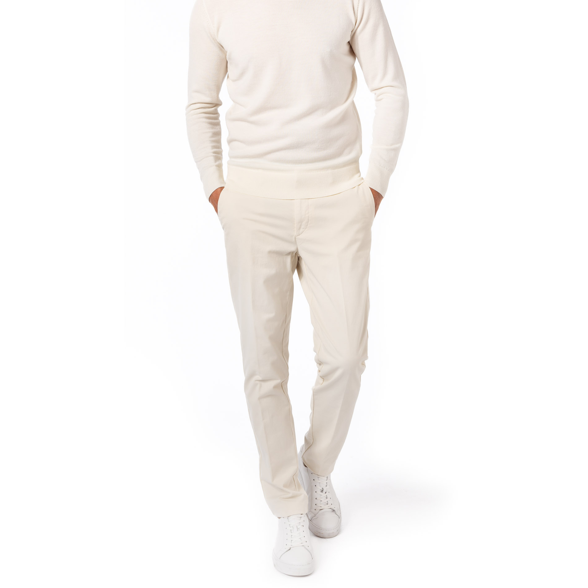 BOSS Black Herren Hose weiß Slim Fit