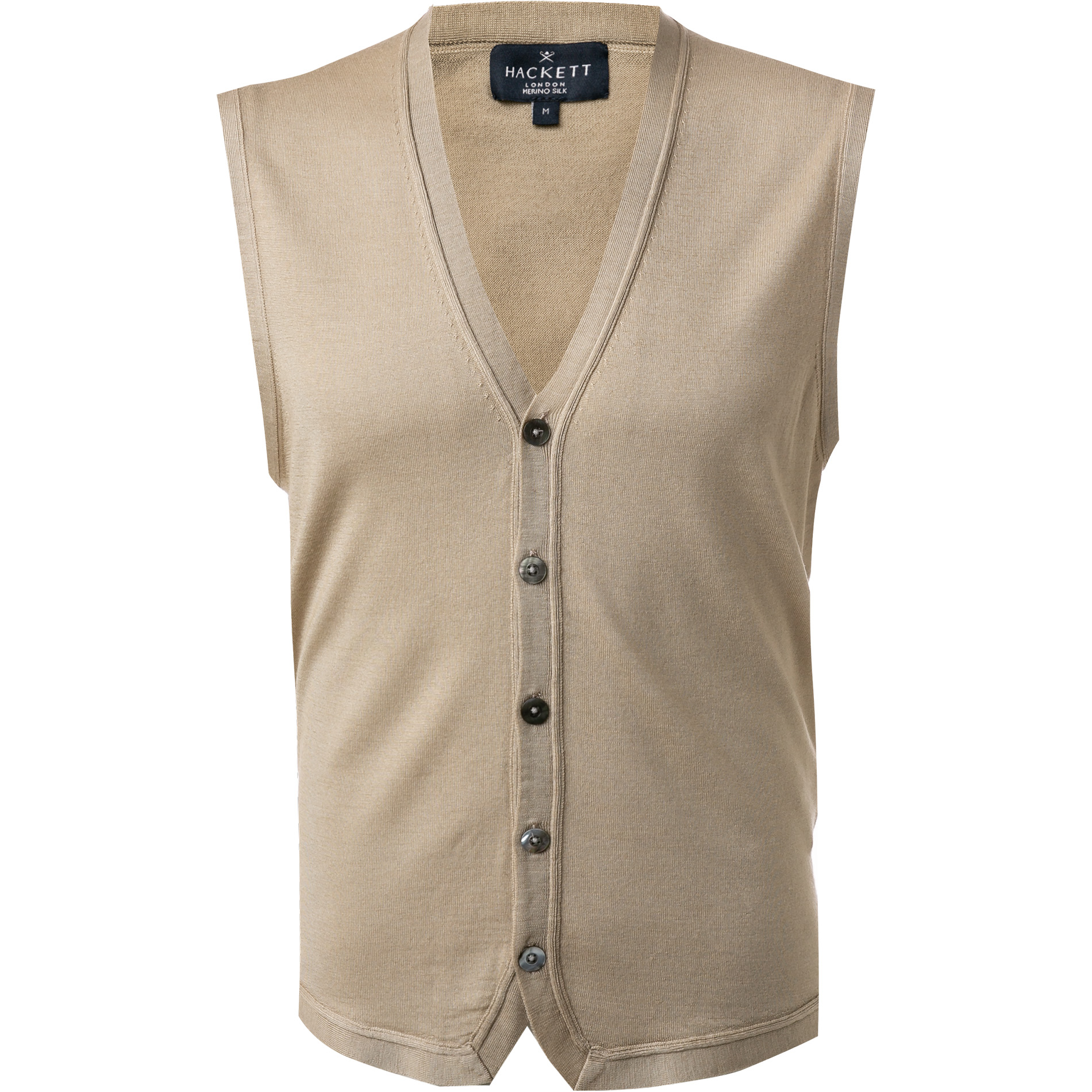 HACKETT Herren Strickweste beige unifarben