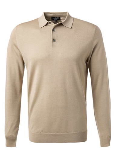 Polo-Shirt, Merinowolle-Seide, taupe