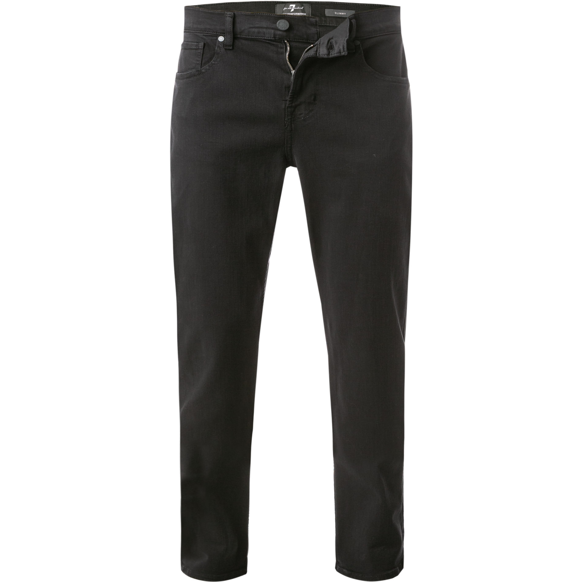 7 for all mankind Herren Jeans schwarz Baumwoll-Stretch Straight Fit