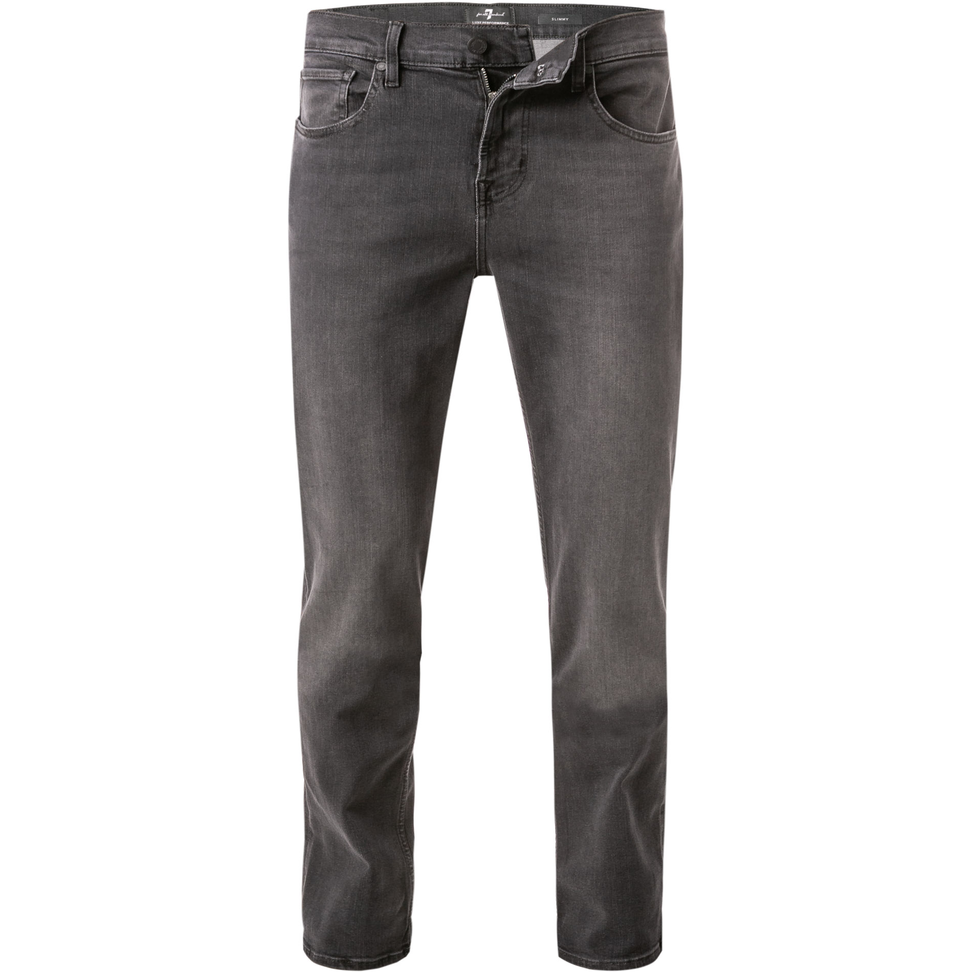 7 for all mankind Herren Jeans grau Baumwoll-Stretch