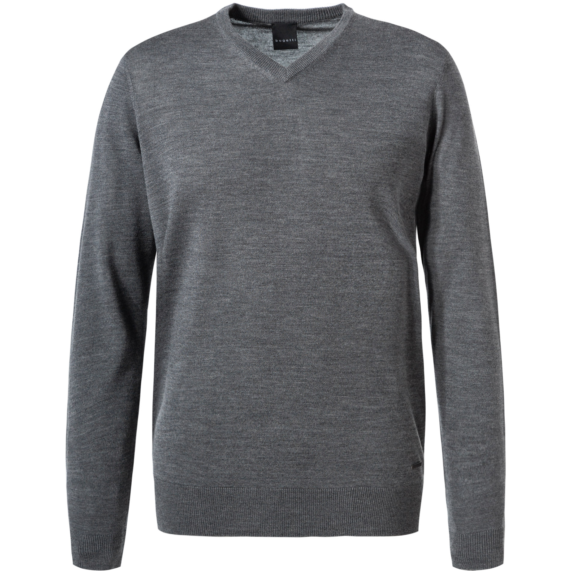 bugatti Herren Pullover grau unifarben