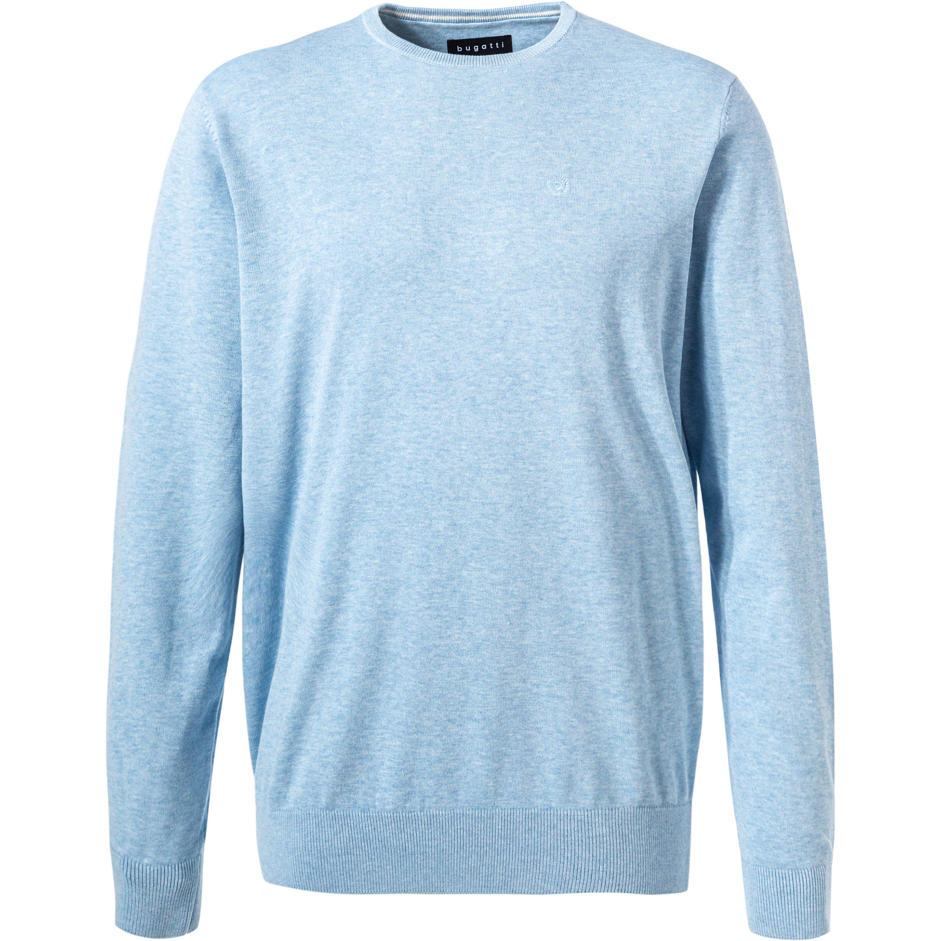 bugatti Herren Pullover blau unifarben