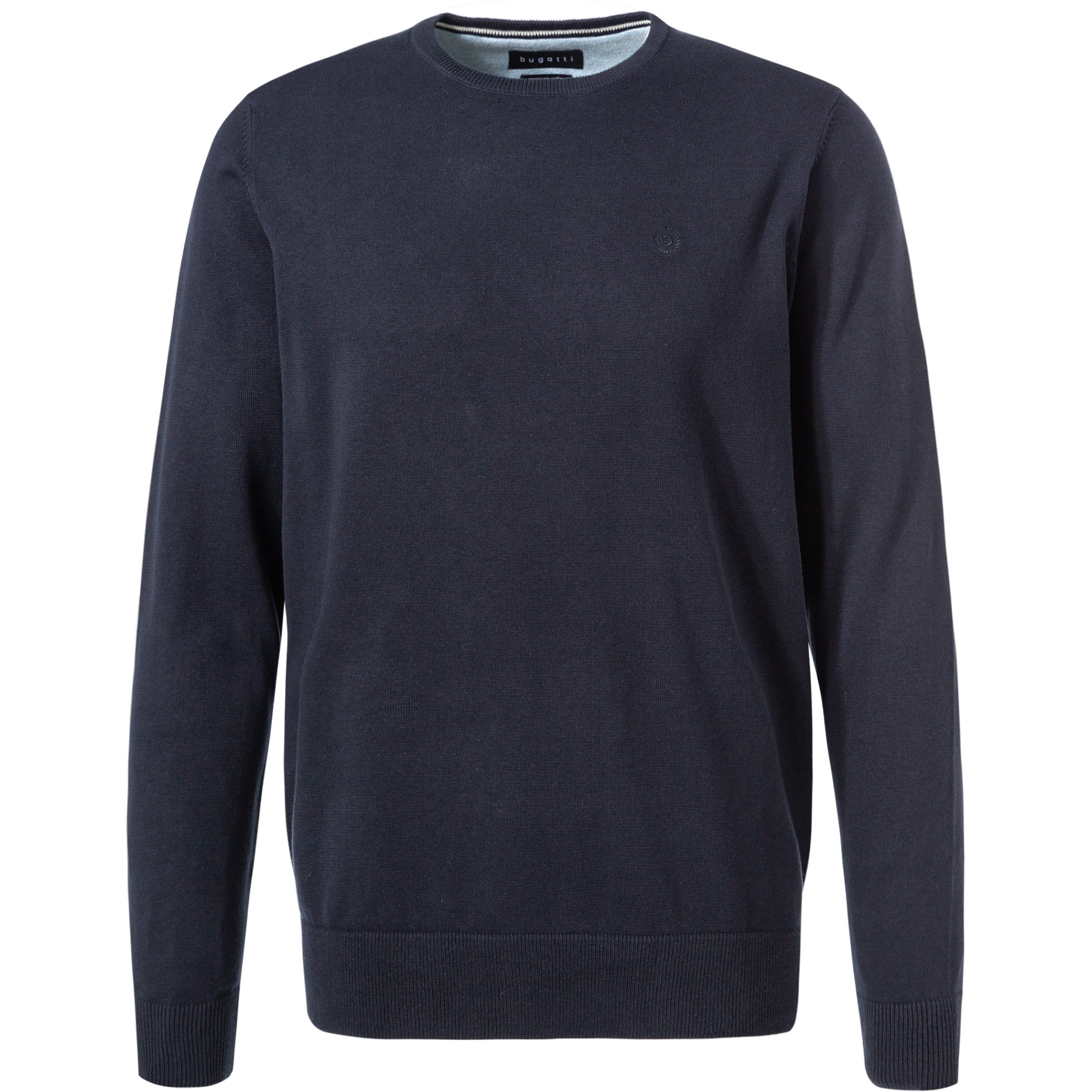 bugatti Herren Pullover blau unifarben