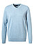 Pullover, Baumwolle, hellblau meliert - hellblau