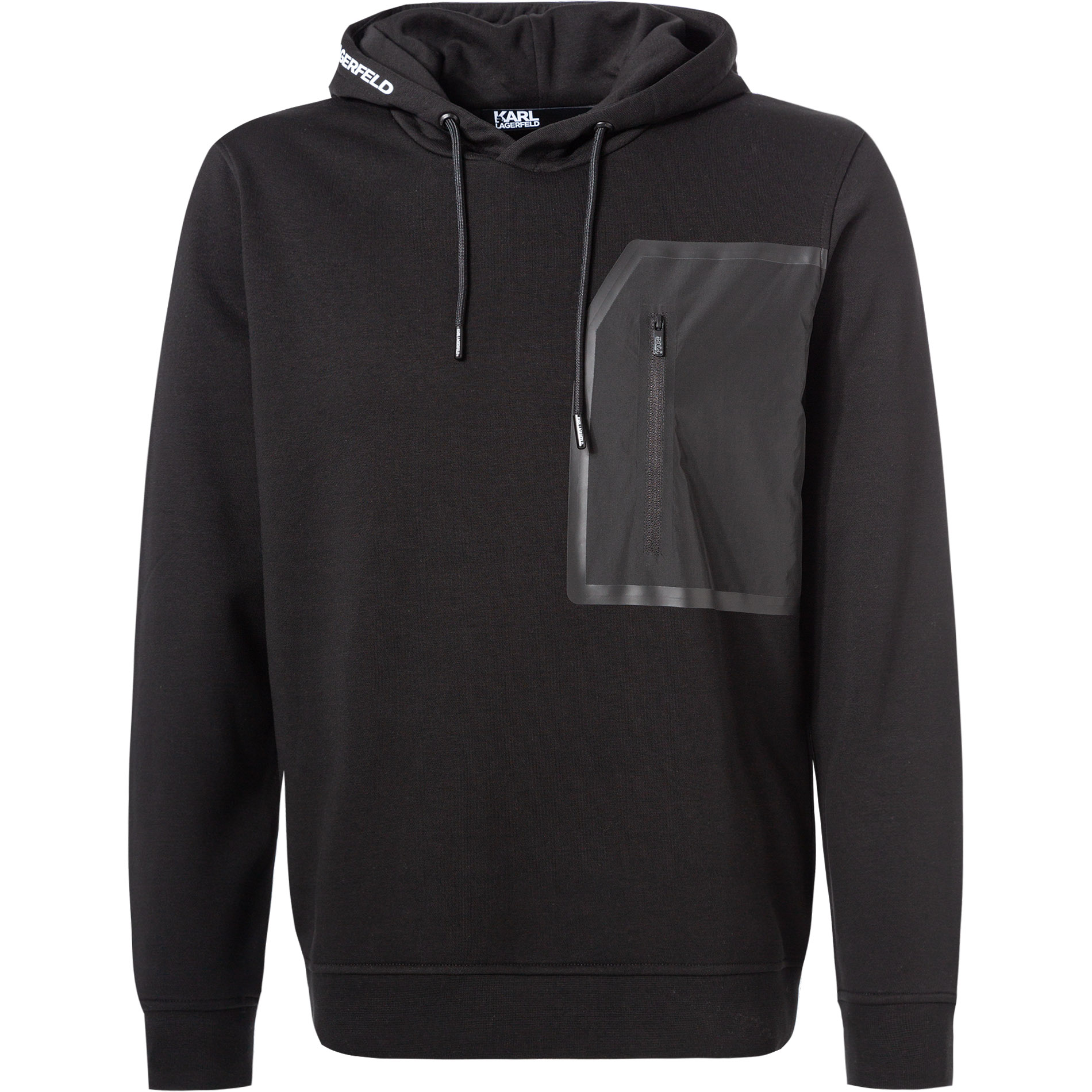 KARL LAGERFELD Herren Hoodie schwarz Baumwolle unifarben