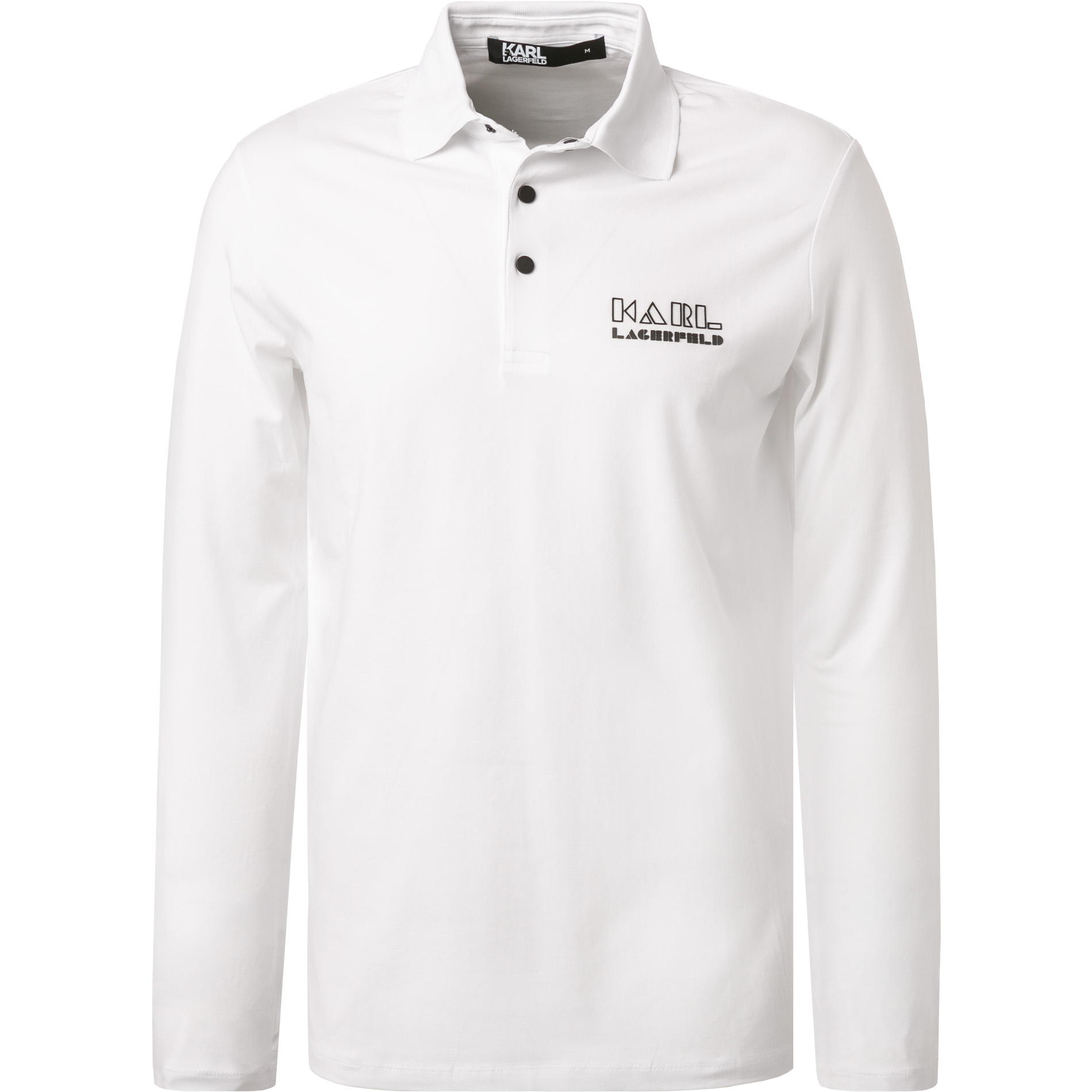 KARL LAGERFELD Herren Polo-Shirt weiß Baumwoll-Jersey