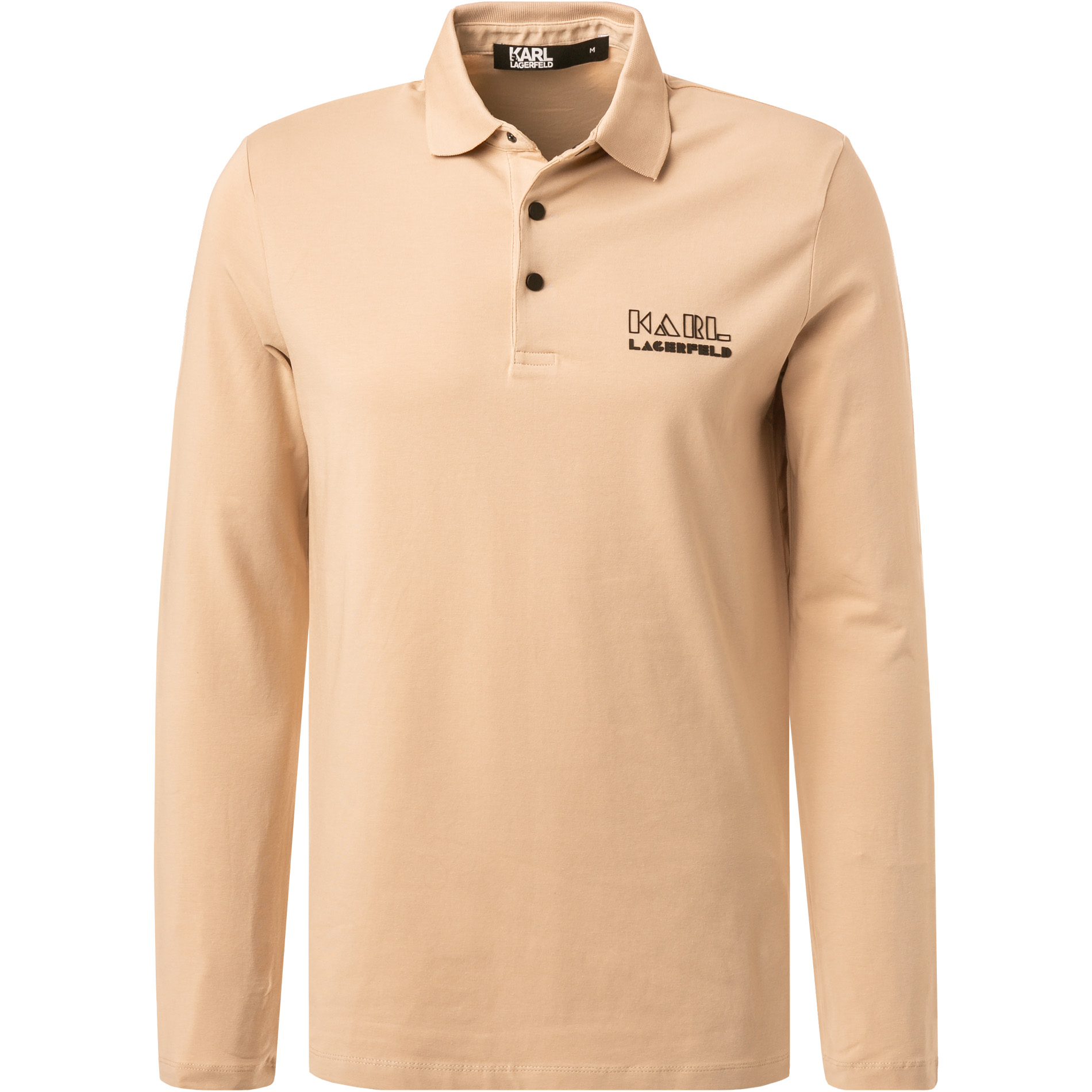 KARL LAGERFELD Herren Polo-Shirt beige Baumwoll-Jersey