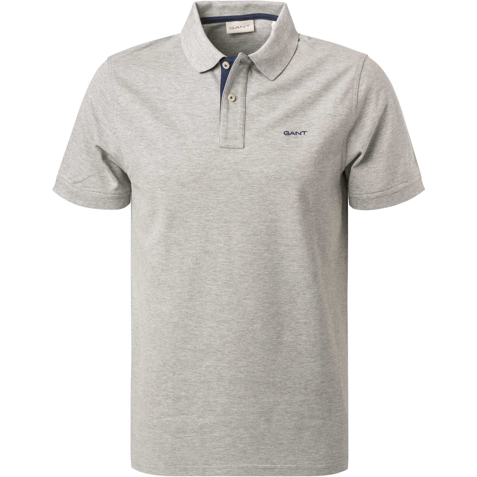 Gant Herren Polo-Shirt Grau Meliert
