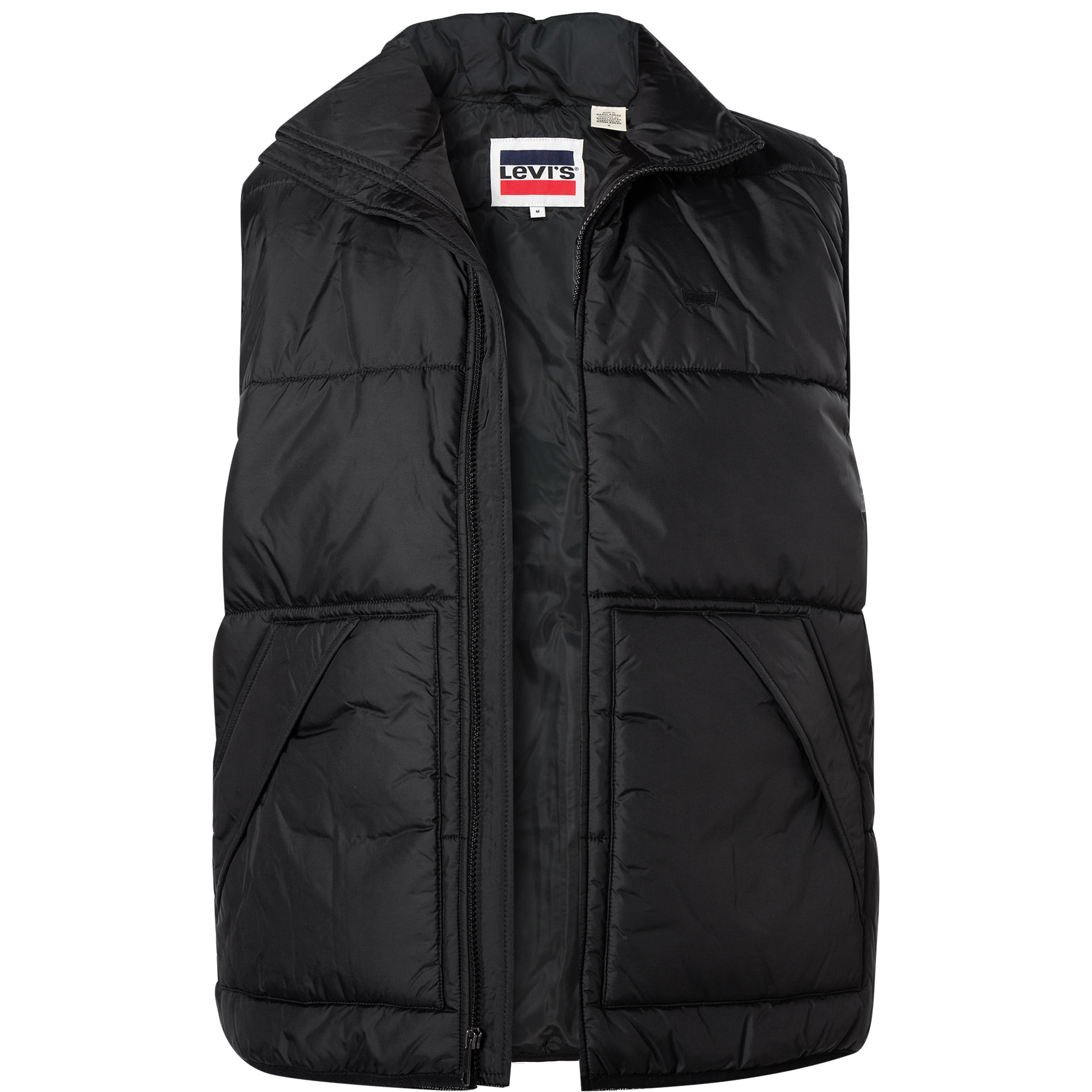 Levi's® Herren Steppweste schwarz Mikrofaser unifarben