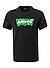 T-Shirt, Baumwolle, schwarz - schwarz-grün