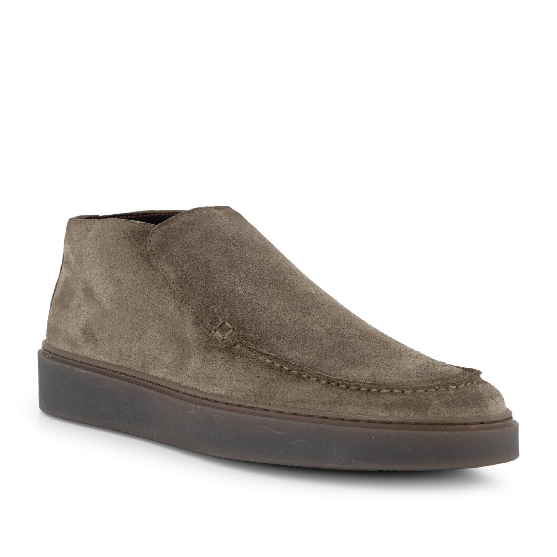 rosso e nero Herren Desert Boots grau Glattleder