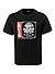 T-Shirt, Relaxed Fit, Baumwolle, schwarz - schwarz-weiß-rot (1221)