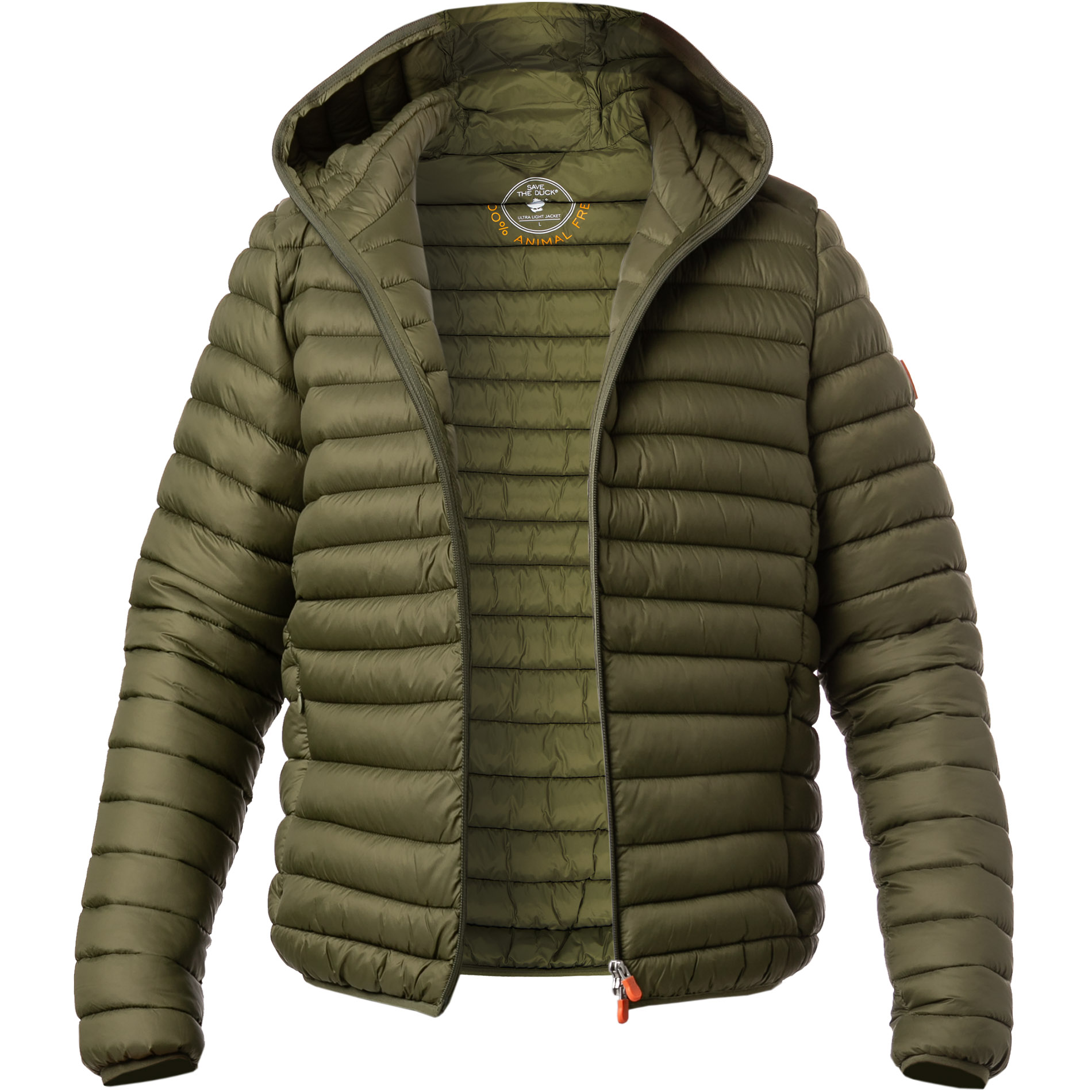 SAVE THE DUCK Herren Steppjacke grün Mikrofaser unifarben