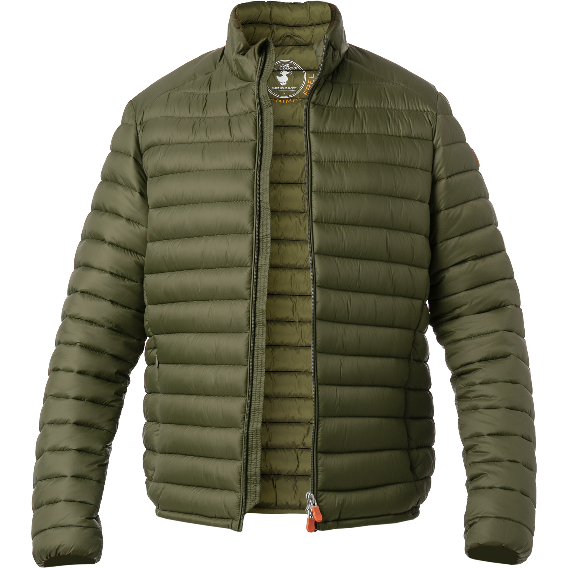 SAVE THE DUCK Herren Steppjacke grün Mikrofaser unifarben