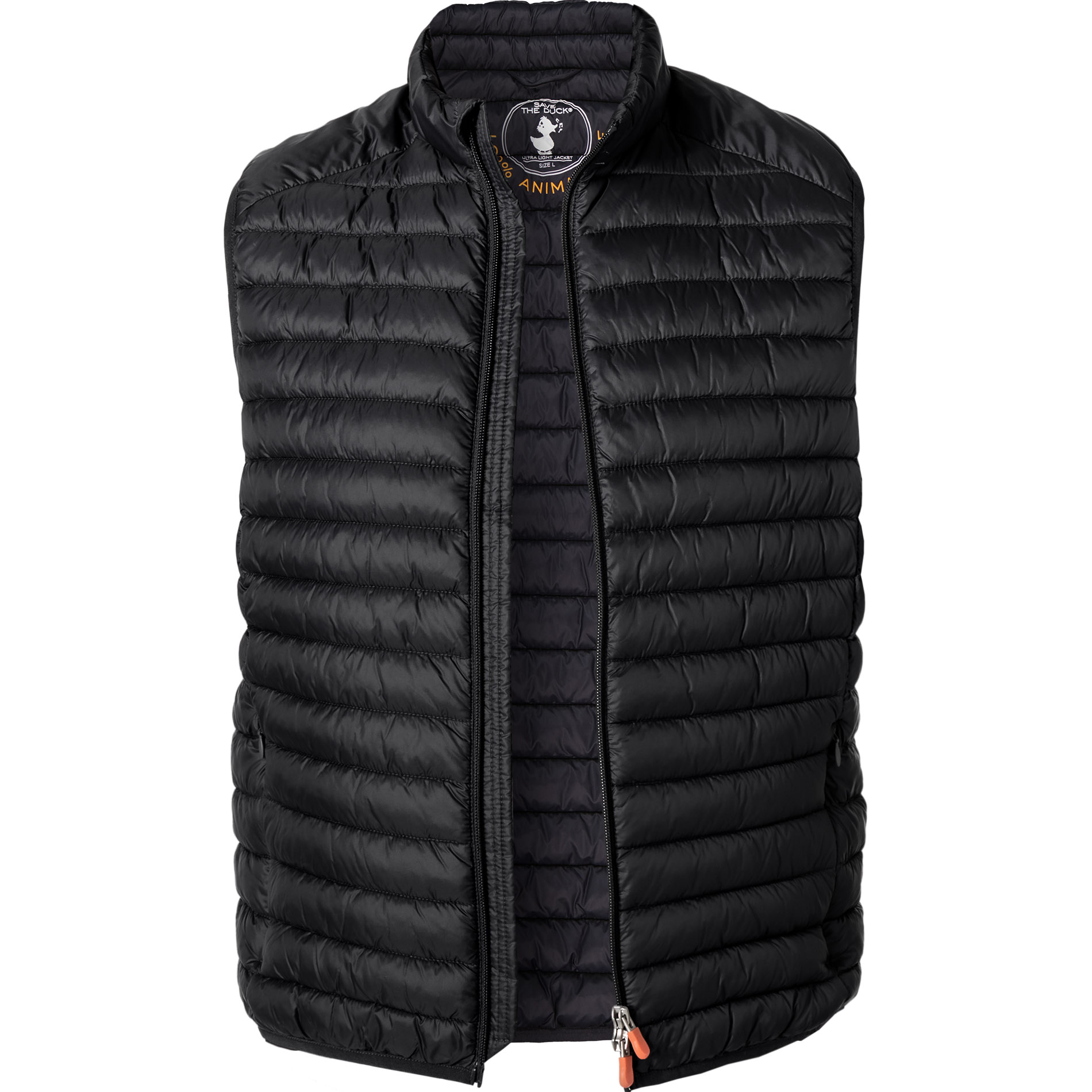 SAVE THE DUCK Herren Steppweste schwarz Mikrofaser unifarben