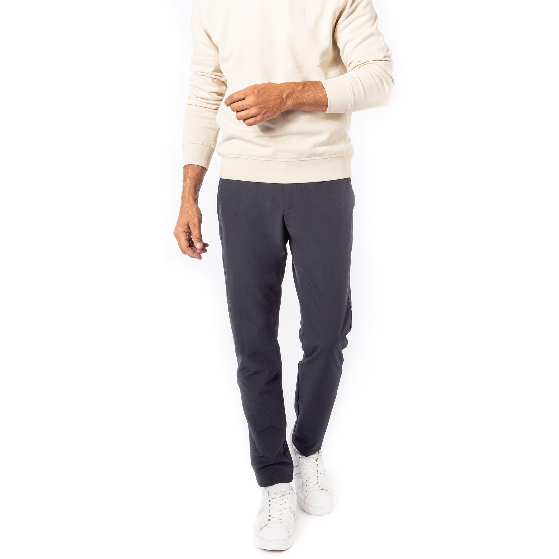 BOSS Green Herren Hose blau Mikrofaser Slim Fit